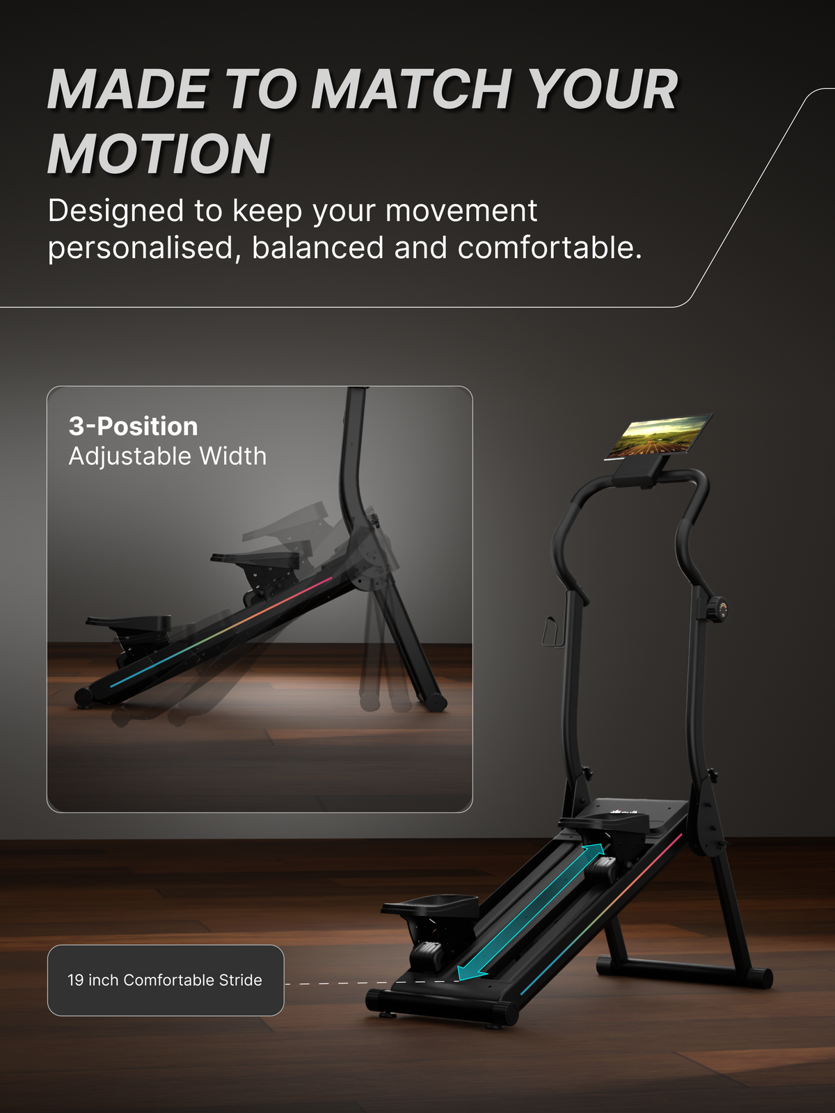 Cult Ever Climb Climber Machine | 150 kg Max Weight | 8-Level Magnetic Resistance | 3-Level Incline & Pedal Inclination | Foldable with Wheels | LED Display & Tablet Holder | Ideal for Home use (with 6 months extended warranty)