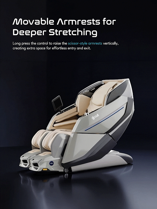 Cult Tranquil Massage Chair | Adaptive AI Body Detection | Zero Gravity Recline & Thai Stretch | Movable Armrest with Rovo Walking Technology | HD Touch Display | 3D + 4D Full Body Massage Chair