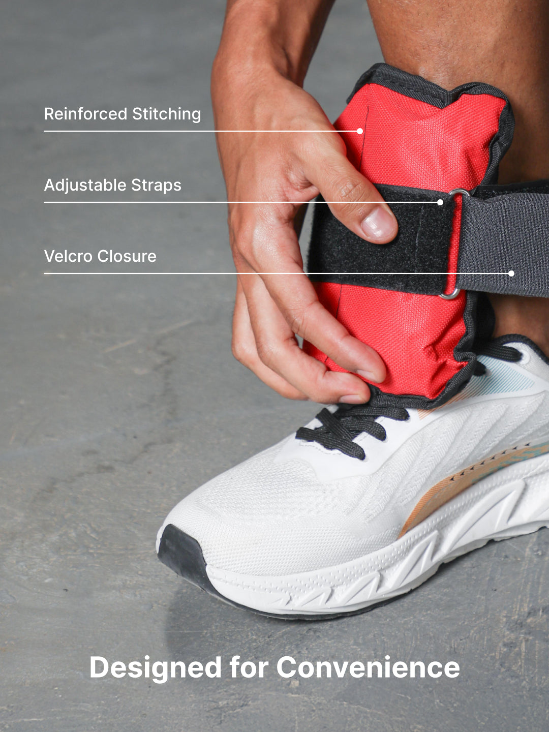 Ankle Weights 4 kg (2 kg Each Strap) Red Strength Training, Running, Yoga & Home Workouts