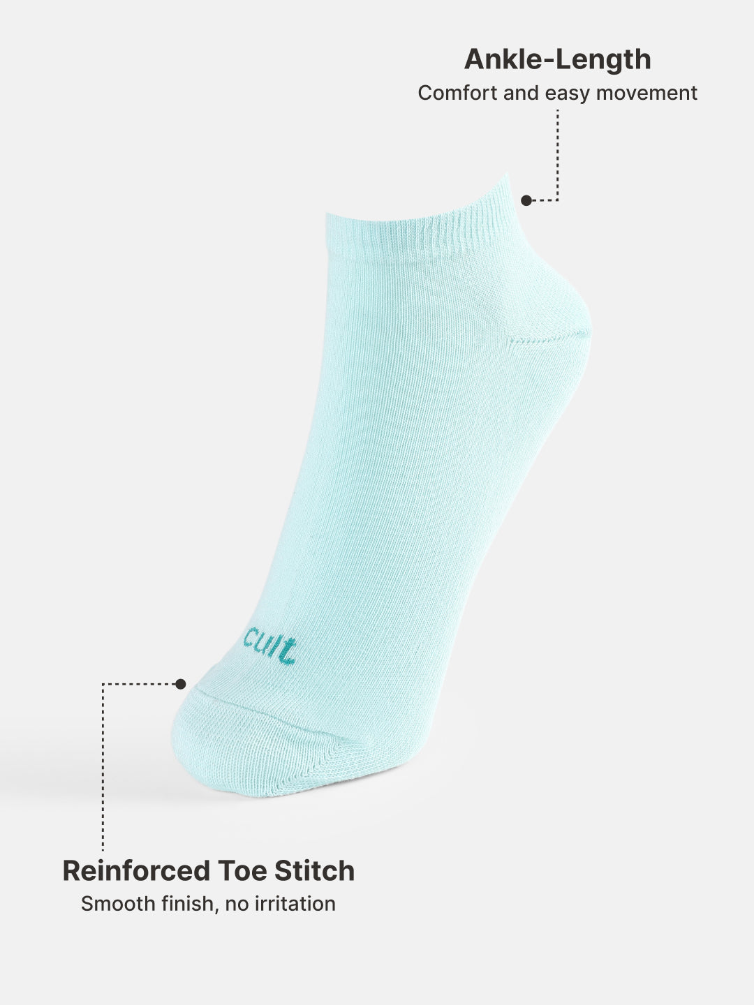 Sports Ankle Length Pack of 3 Turquoise,Powder Blue & Navy Solid Women's Socks