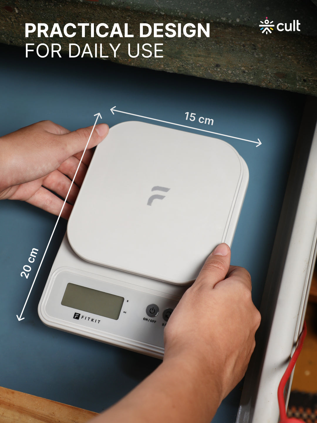 Fitkit by Cult Digital Kitchen Food Scale,10kg Limit, LCD Display, Tare & Unit Conversion, Ideal for Kitchen & Diet Tracking