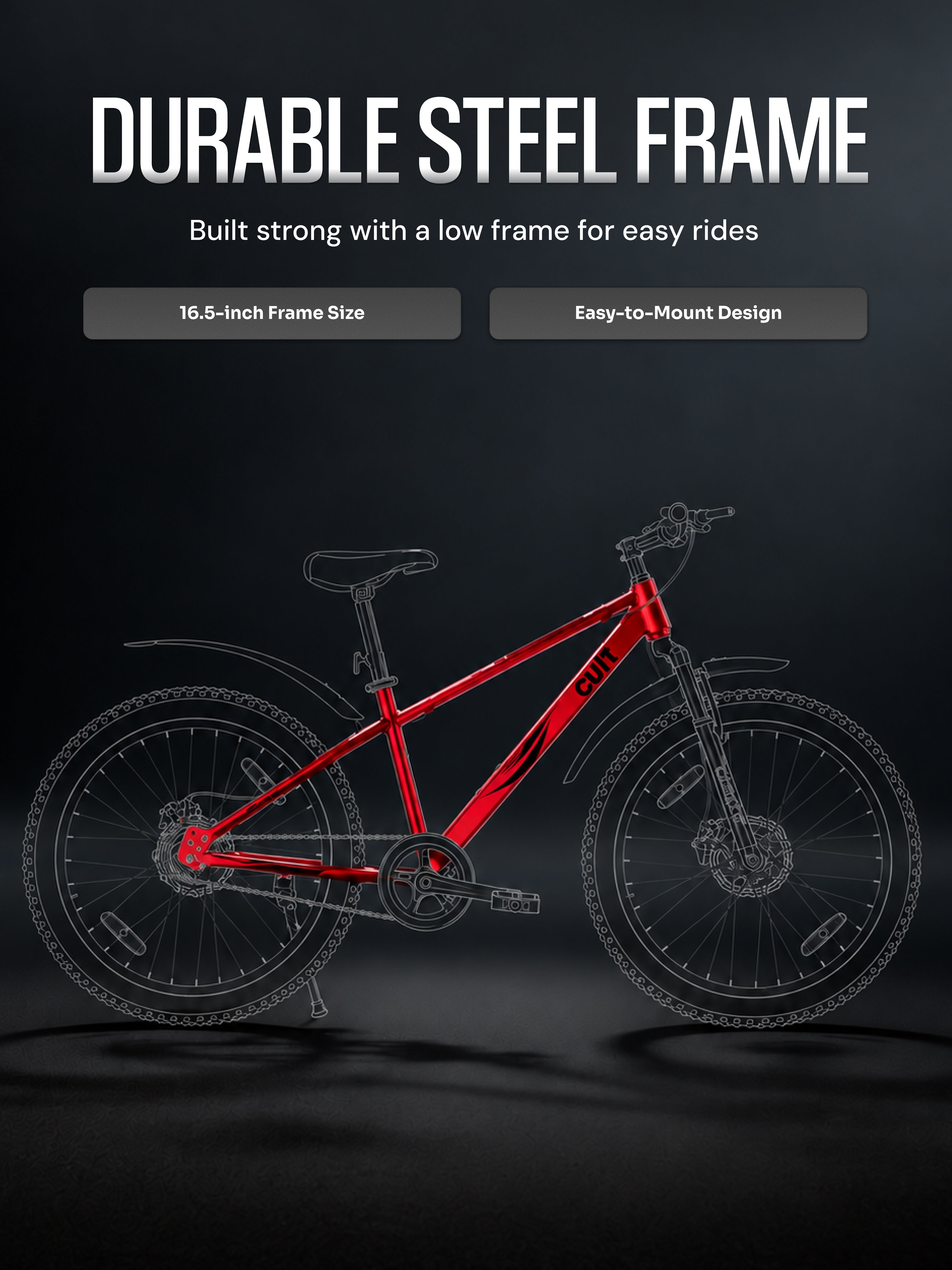 Cult Phoenix 26T Mountain Bike | Single Speed Cycle | Red