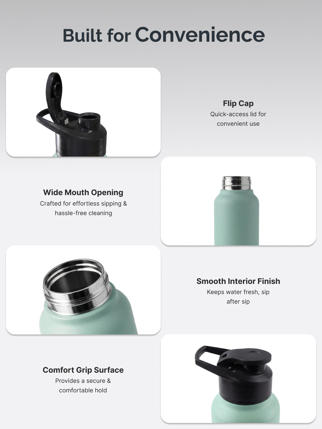 cult Steel Bottle 1Ltr With Sports Cap Dual Green
