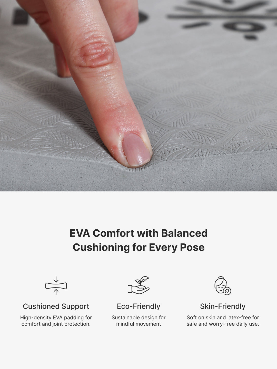 Pack of 2 EVA Yoga Knee Pads 20mm Grey  Non-Toxic, Anti-Skid & Durable