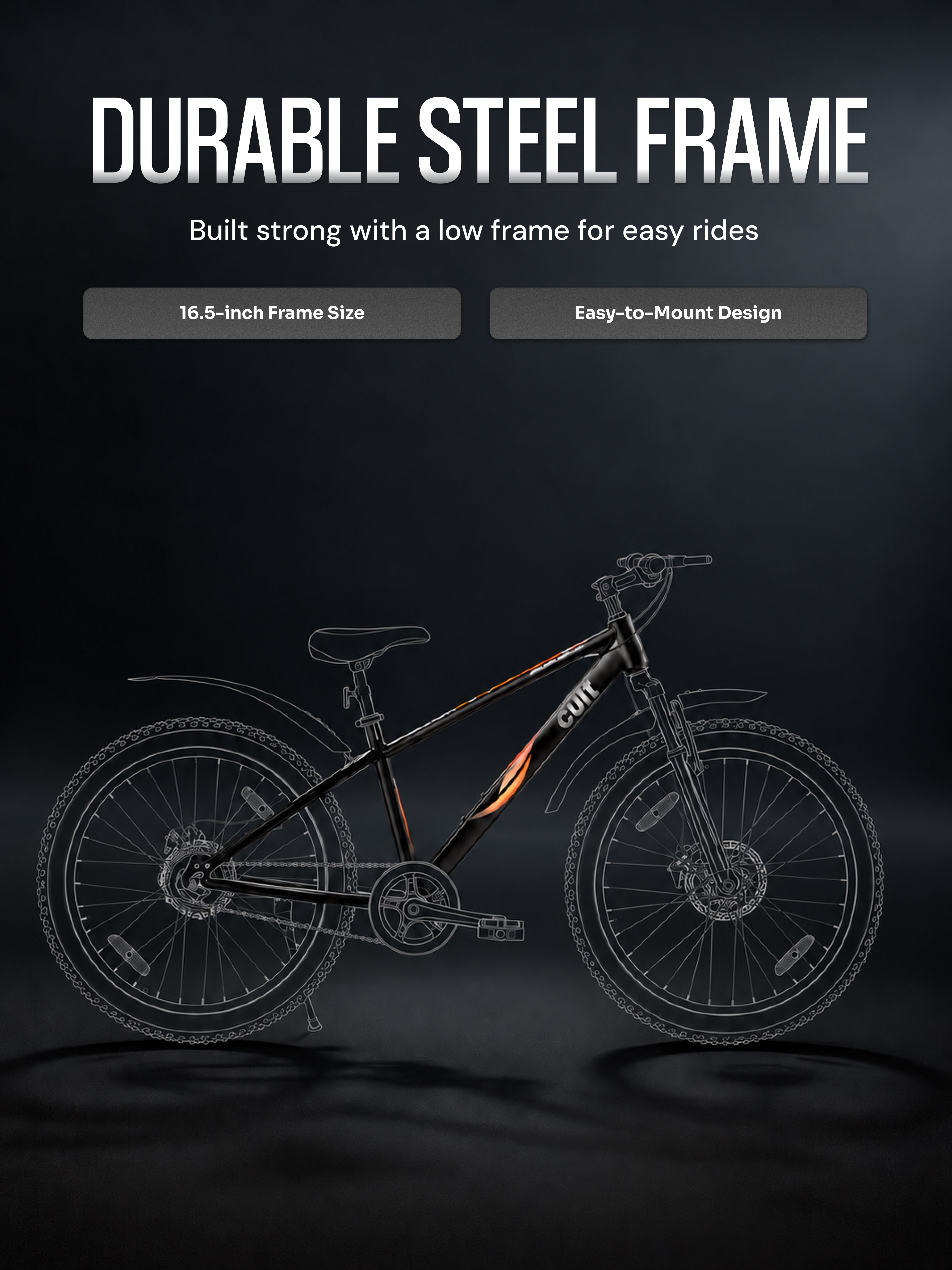 Cult Phoenix 26T Mountain Bike | Single Speed Cycle | Black