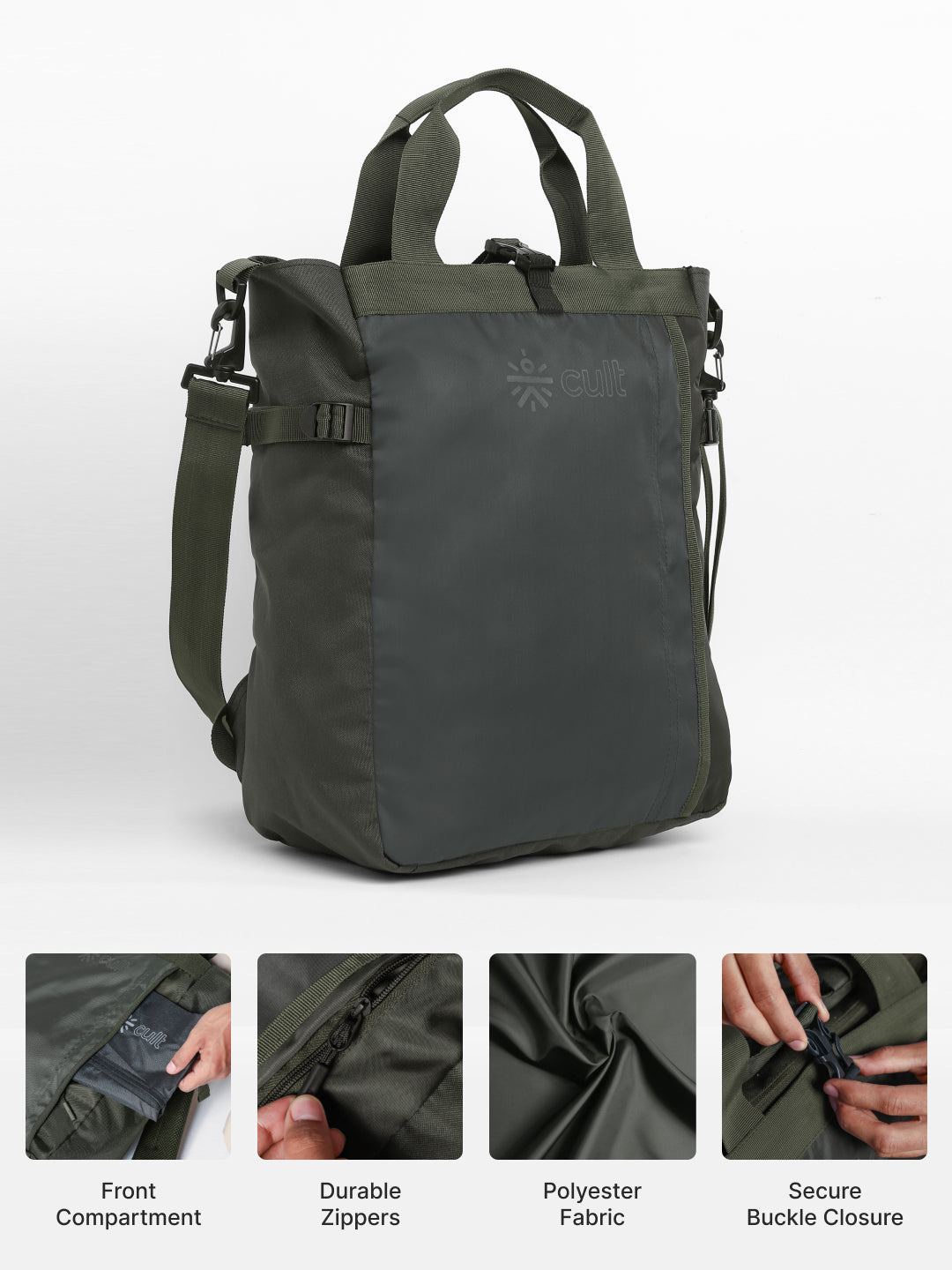 Work to Play Laptop Backpack 35L - Water-Repellent, Multi-Functional Bag with Trolley Sleeve With Shoe Bag - Olive