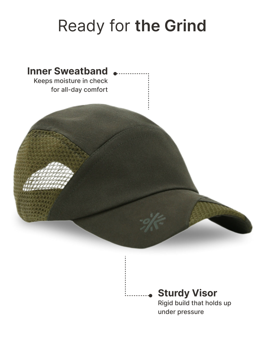 cult Cap With Mesh Olive- Unisex Adjustable Cap for Men & Women