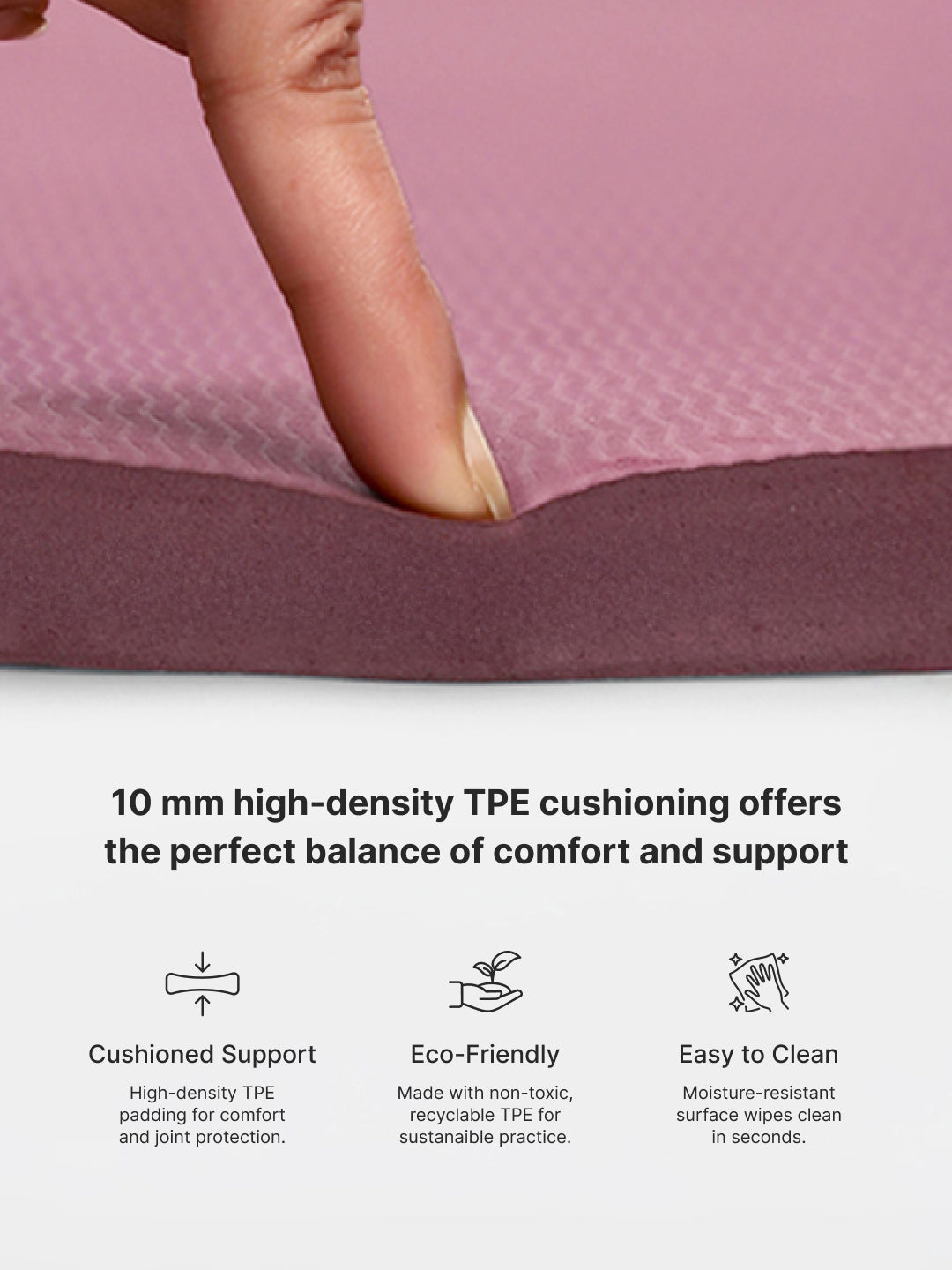 CULT TPE Yoga Mat 10mm Extra Thick with Carry Strap and Bag   Non-Toxic, Latex-Free, Anti-Slip, Tear-Resistant & Lightweight   Superior Cushioning for Joint Support, Ideal for Yoga, Pilates, Meditation & Home Workouts - Maroon