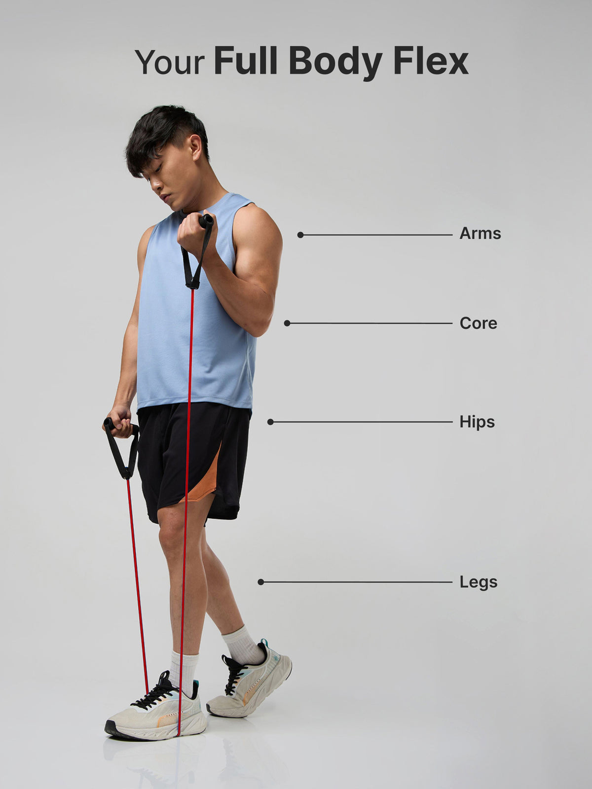 Cult Toning Tube for Exercise & Stretching with Foam Handles, Door Anchor | Resistance Band Suitable for Home & Gym Workout for Men & Women | Light Resistance 8-10 Kgs, Red
