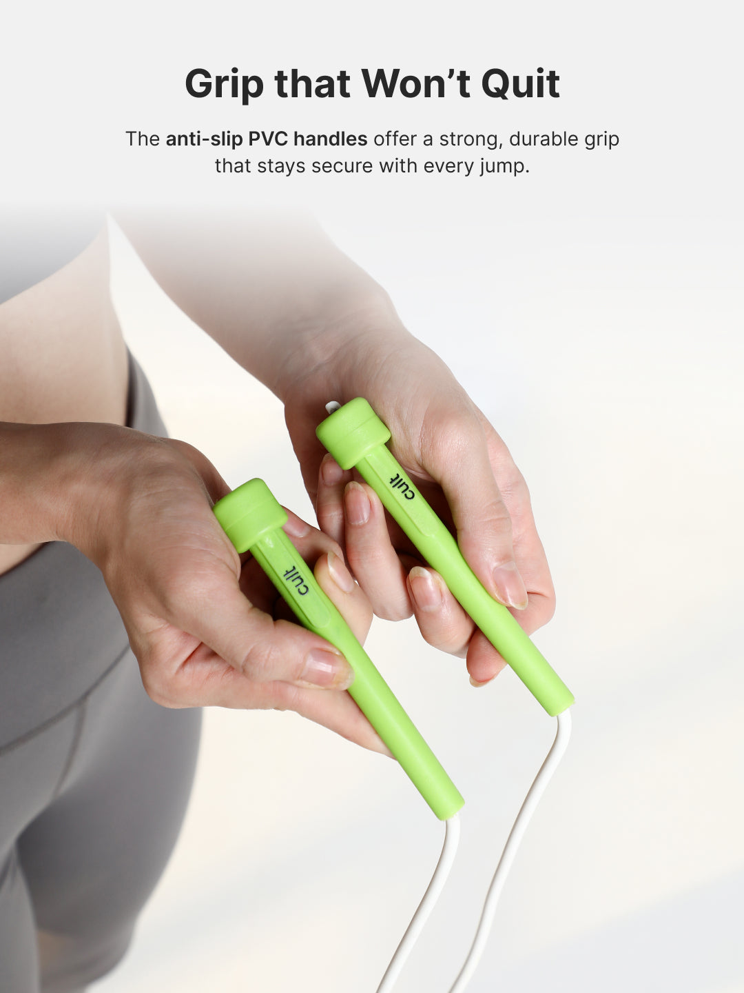 Pencil Skipping Rope for Gym & Home Exercise  Adjustable, Tangle-Free  White
