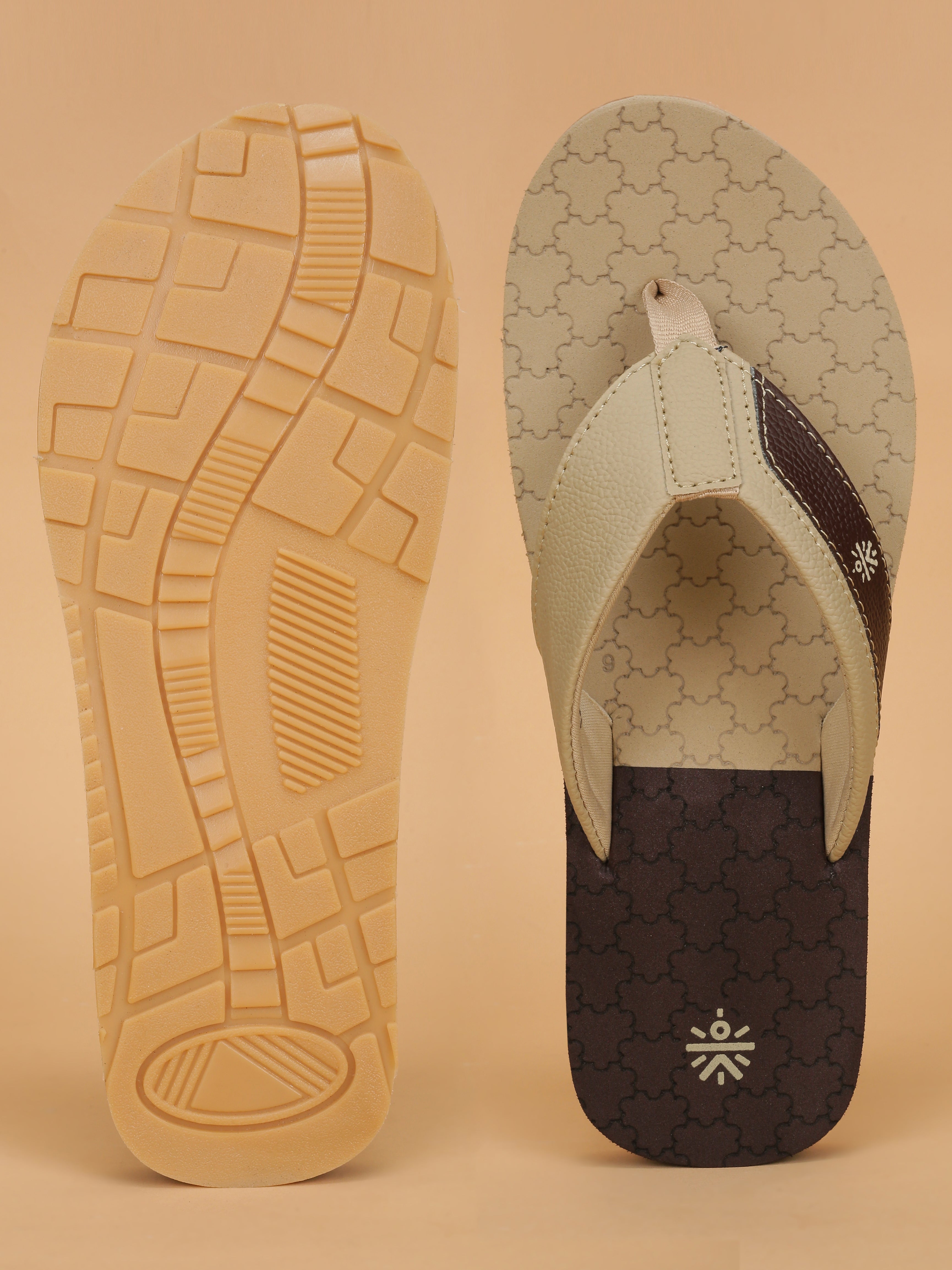 cult Men's Hexa Flip Flops - Beige