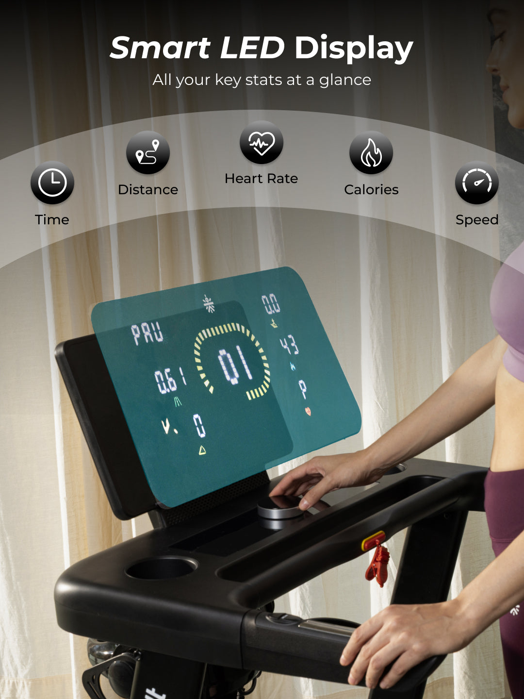 Cult SmartStrideActive BLDC Motor (5HP Peak) Treadmill with Massager | Max Weight: 130kg | 15 Level Auto Incline (with 6 Months extended warranty)