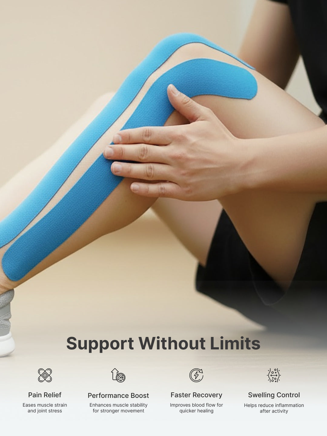 cult Kinesiology Tape Blue - Muscle Support & Injury Recovery