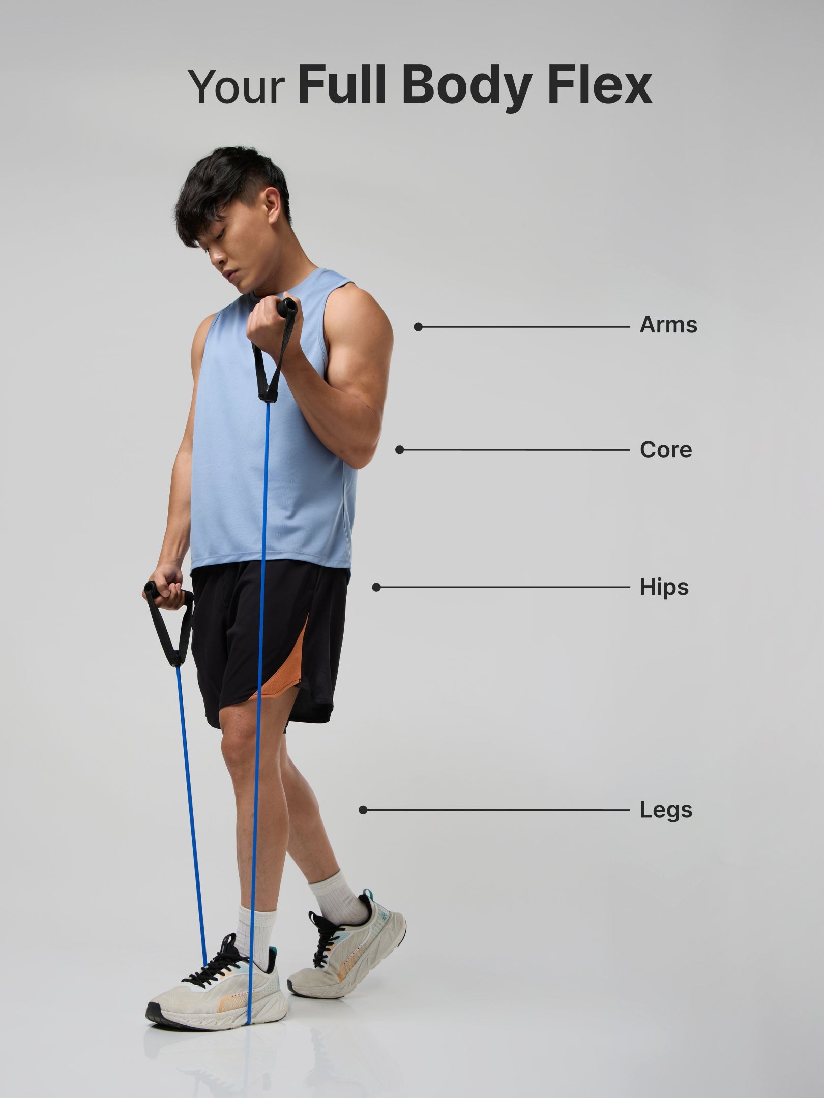 Cult Toning Tube for Exercise & Stretching with Foam Handles, Door Anchor | Resistance Band Suitable for Home & Gym Workout for Men & Women | Medium Resistance 12-15 Kgs, Blue