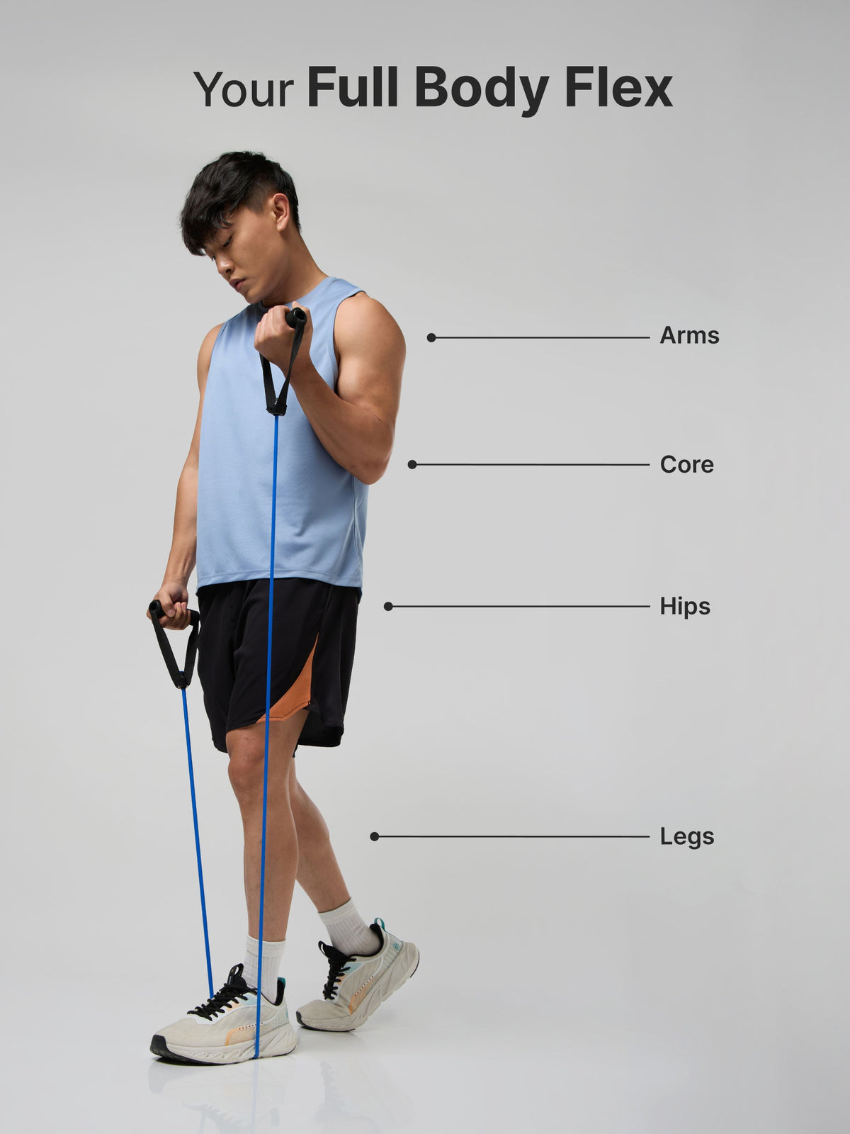 Cult Toning Tube for Exercise & Stretching with Foam Handles, Door Anchor | Resistance Band Suitable for Home & Gym Workout for Men & Women | Medium Resistance 12-15 Kgs, Blue