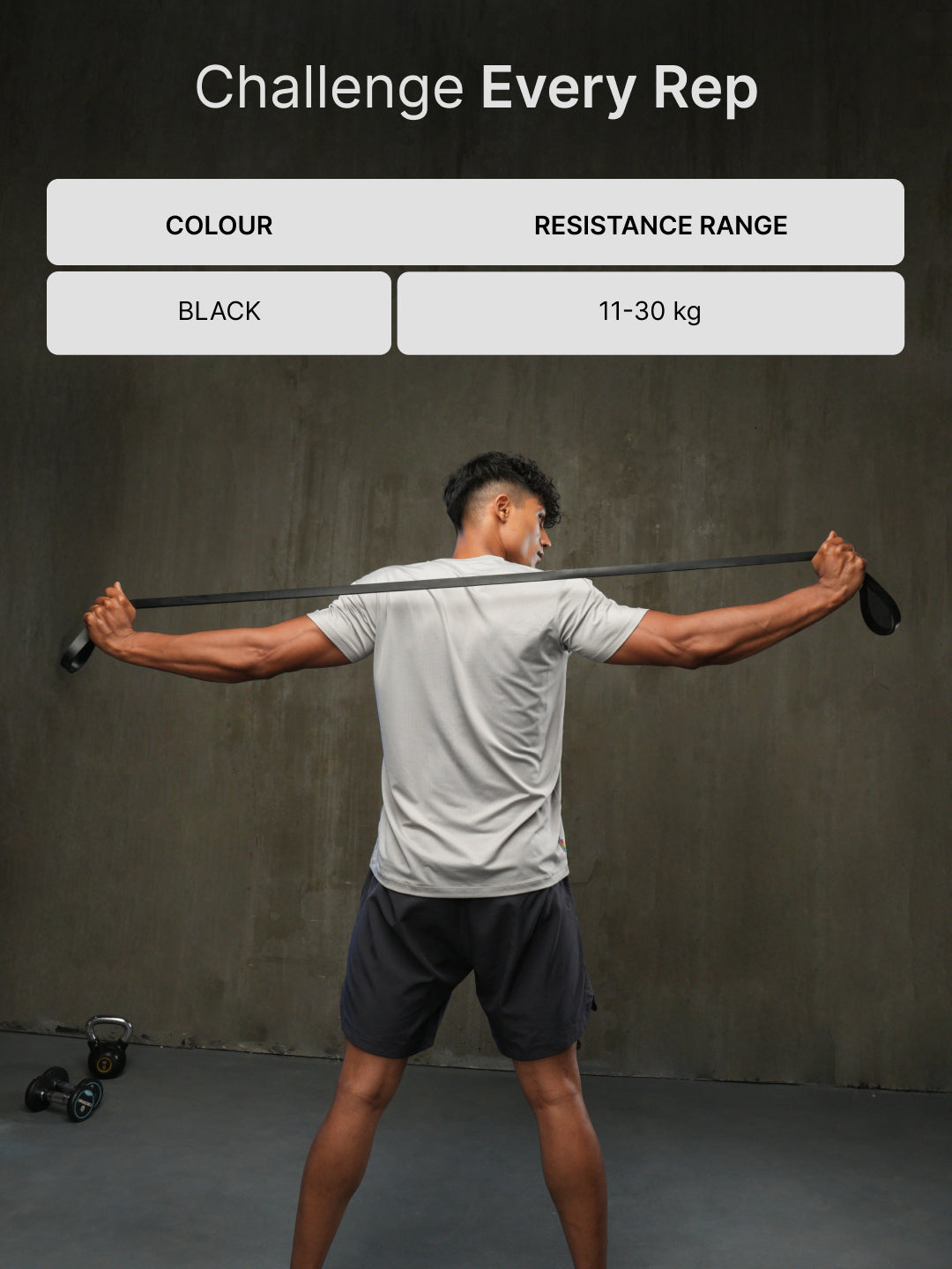 cult Resistance Band for Stretching, Pull Ups, Home Exercise and Gym Workout Stretch for Men & Women Black (11-30kgs Resistance)