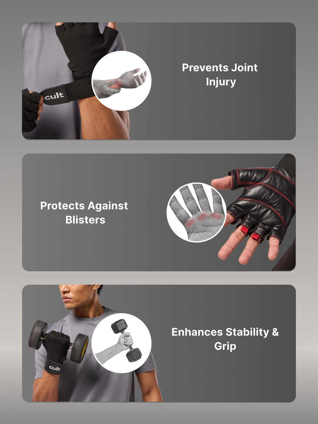 Workout Gym Gloves - Black/Red