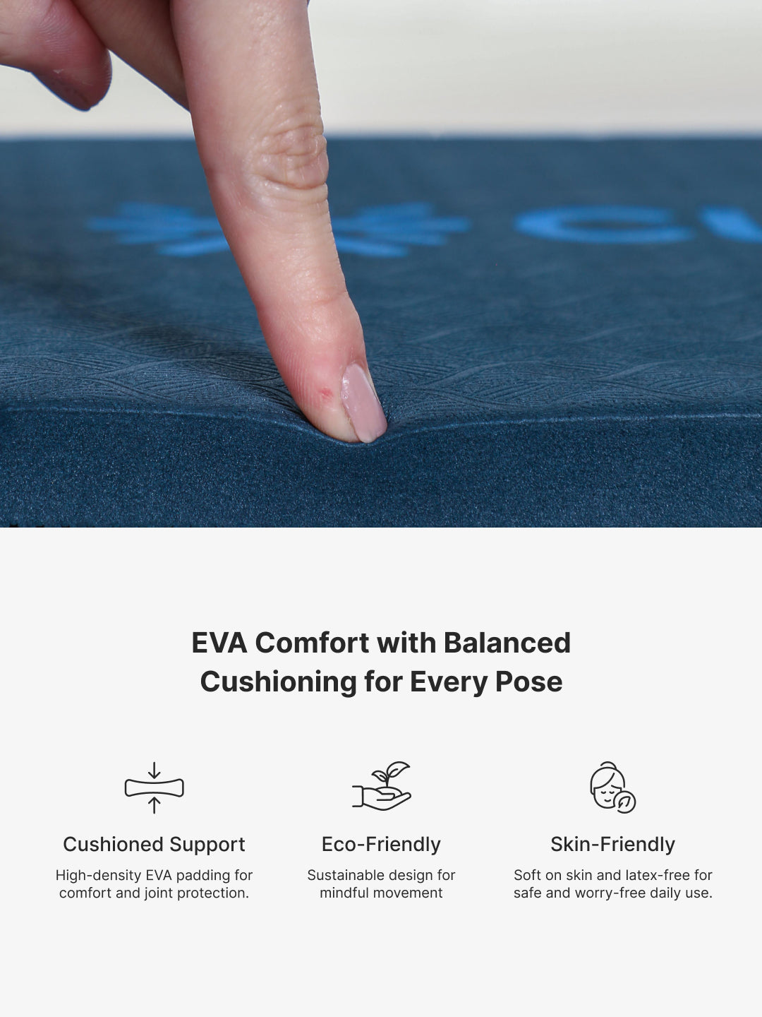 Pack of 2 EVA Yoga Knee Pads 20mm Blue  Non-Toxic, Anti-Skid & Durable