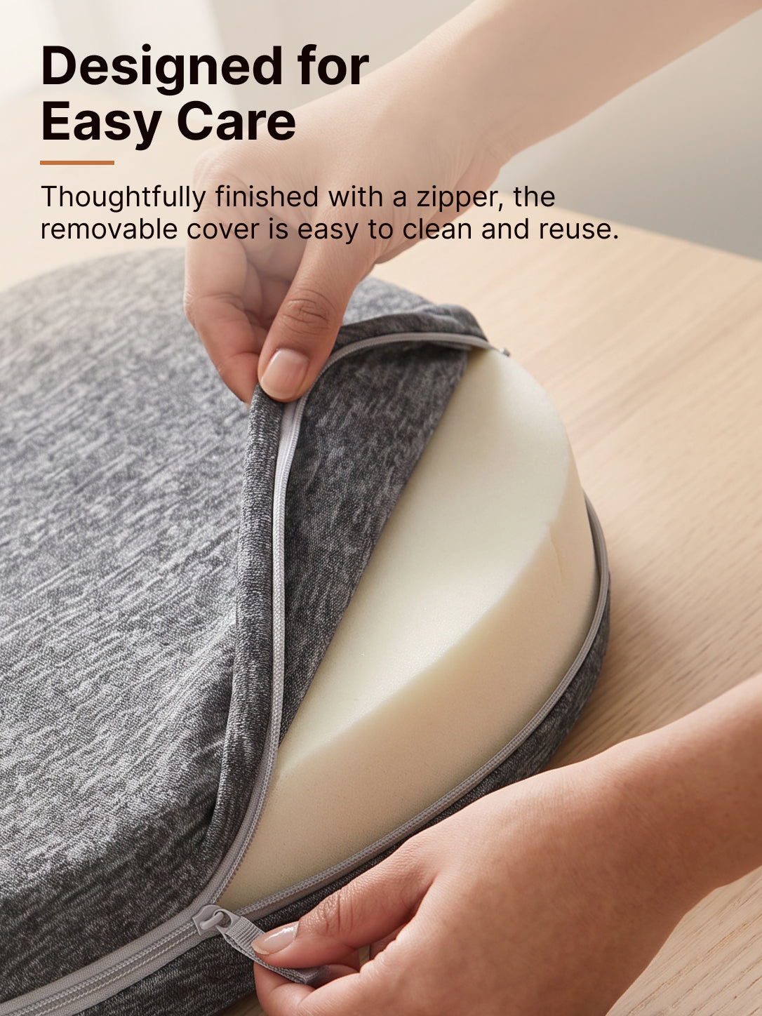 CULT Back Support Pillow for Lumbar and Lower Back Comfort Cushion for Office Chair Car Seat Sofa and Home Use Grey
