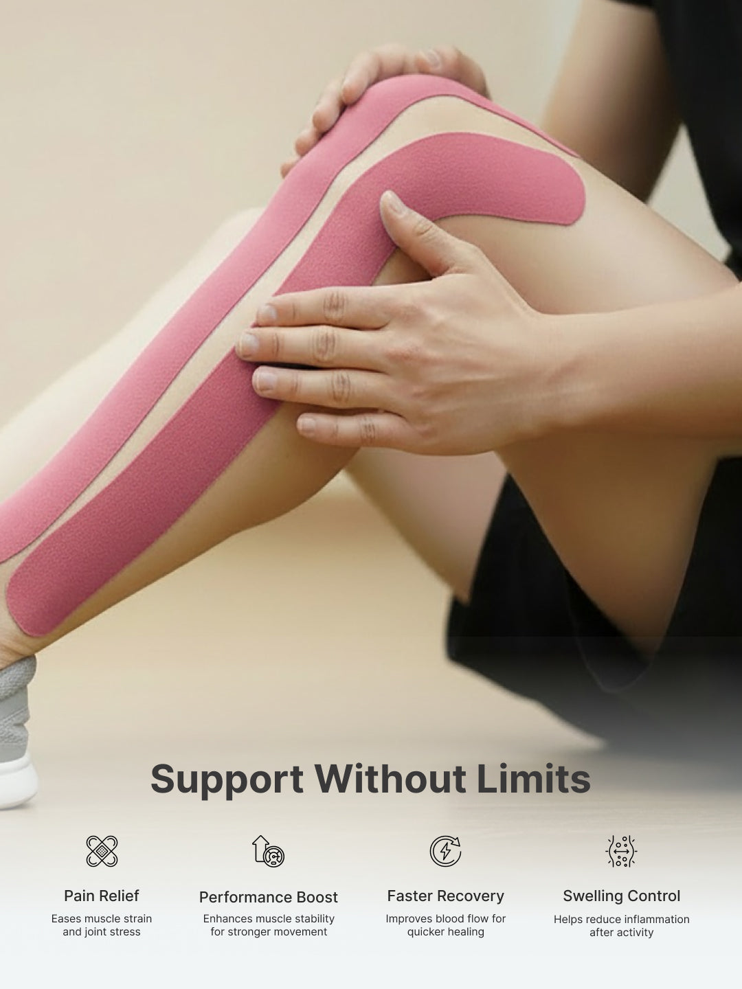 cult Kinesiology Tape Pink - Muscle Support & Injury Recovery
