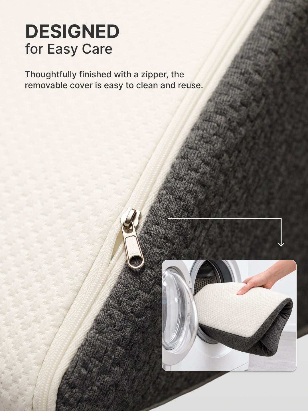 CULT Leg Elevation Pillow for Knee and Leg Support Elevation Cushion for Sleeping Resting and Recovery Off White