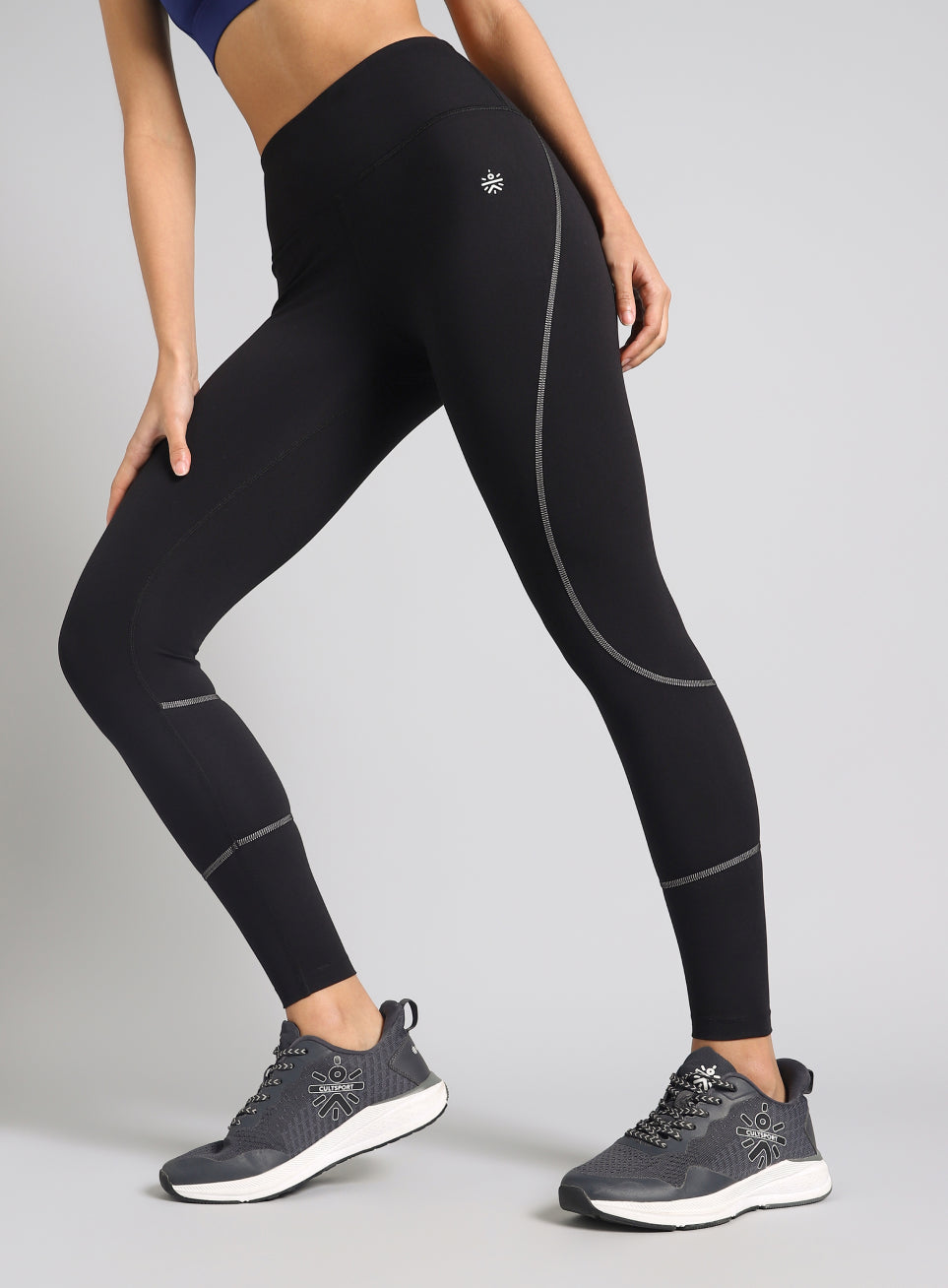 Women's Black Absolute Fit Solid Running Tights