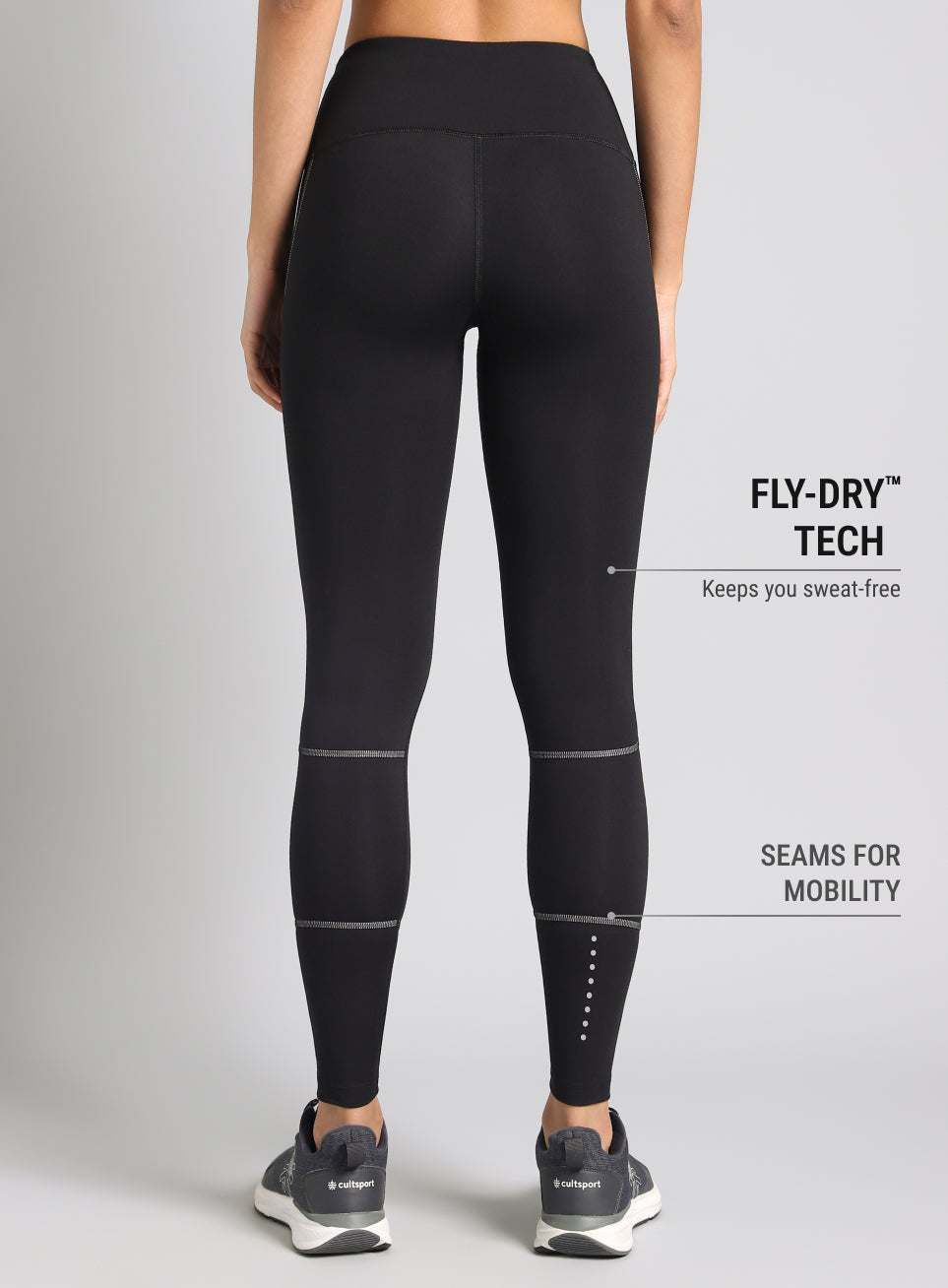 Women's Black Absolute Fit Solid Running Tights
