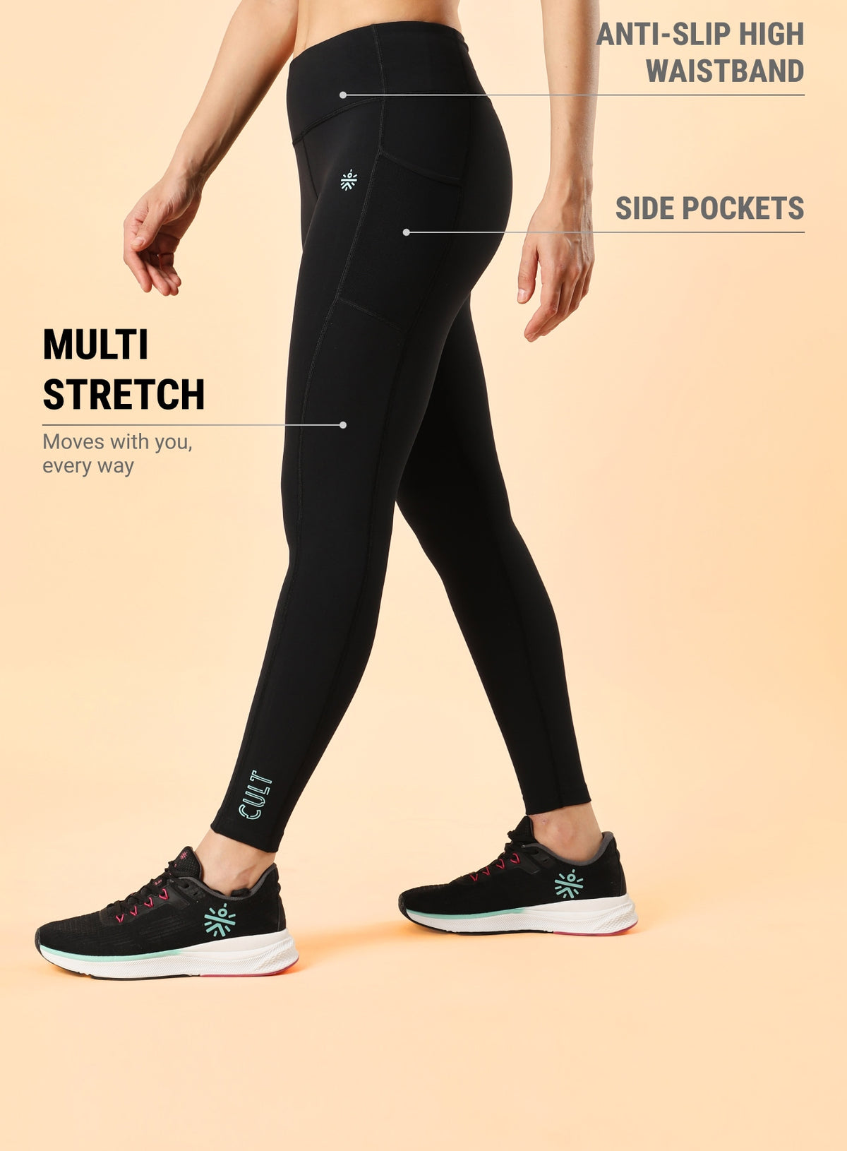 AbsoluteFit Solid Workout Tights With Pocket