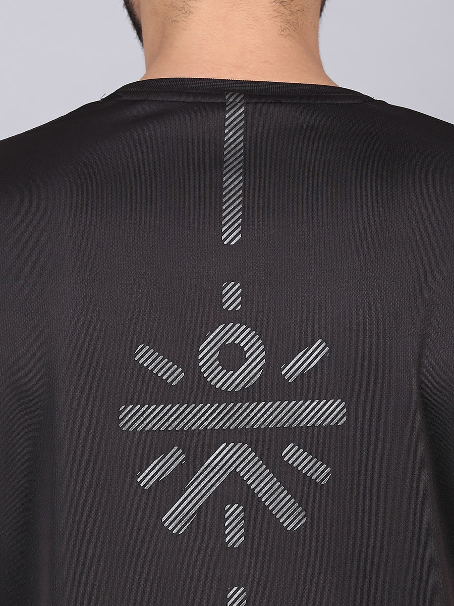 Men Black Challenge Tee