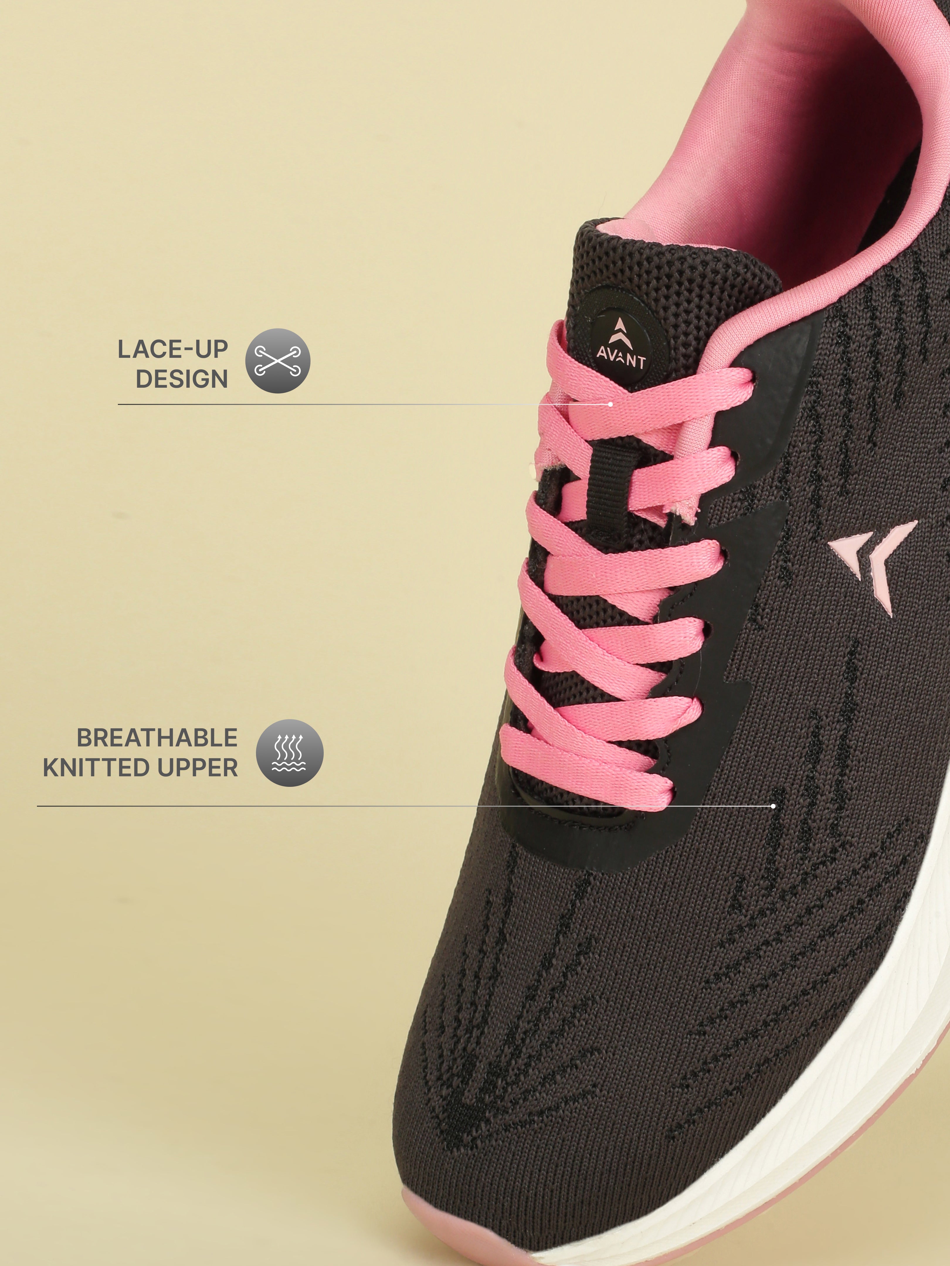 Avant Women's PaceX Casual Shoes - Black/Pink