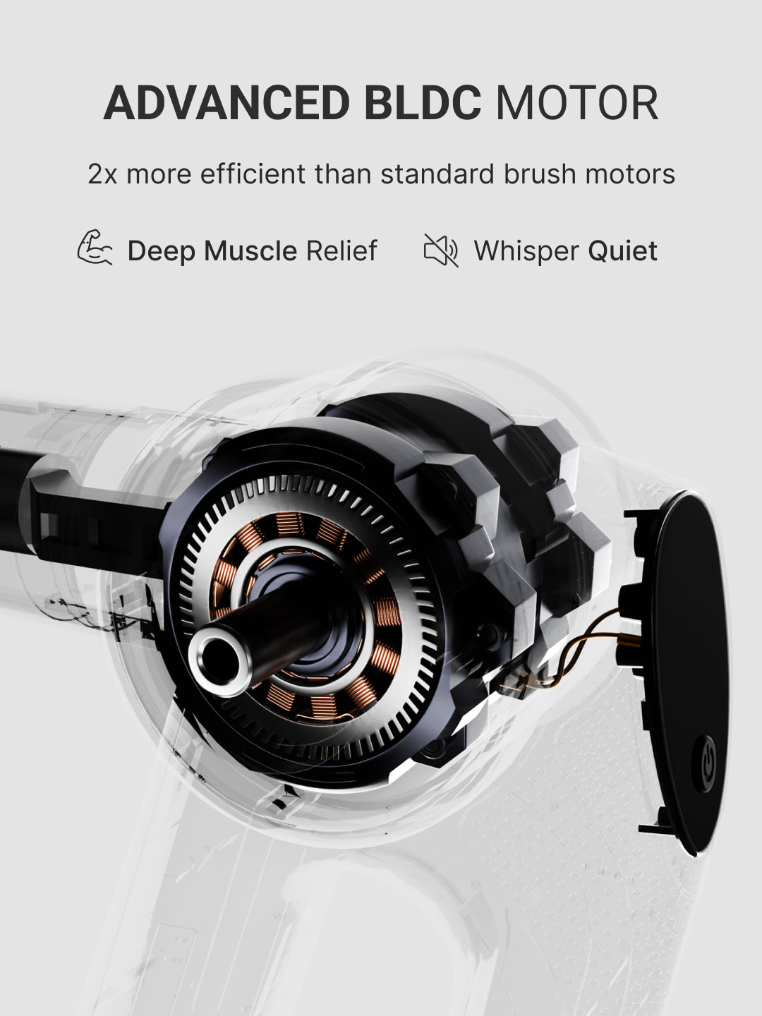 Cult Nitro, Full Body Professional Gun Massager, BLDC Motor, Rotatable Arm, QuietMotion Tech, 4 Interchangeable heads, 5 Speed levels, Silicone head, premium bag.