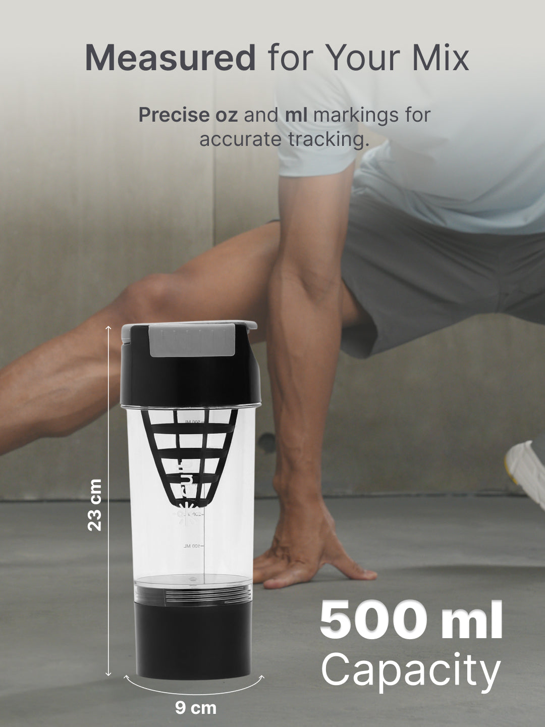 cult Cyclone Shaker 500ML Unisex Black Grey