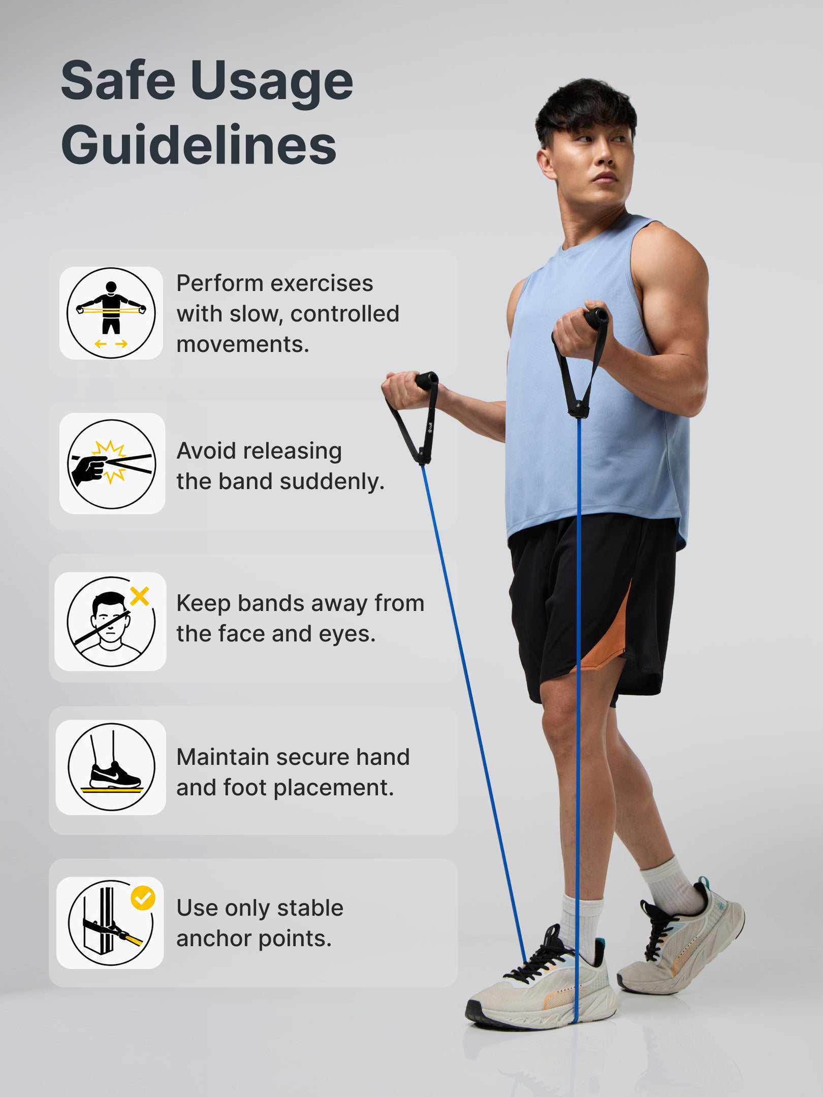 Cult Toning Tube for Exercise & Stretching with Foam Handles, Door Anchor | Resistance Band Suitable for Home & Gym Workout for Men & Women | Medium Resistance 12-15 Kgs, Blue