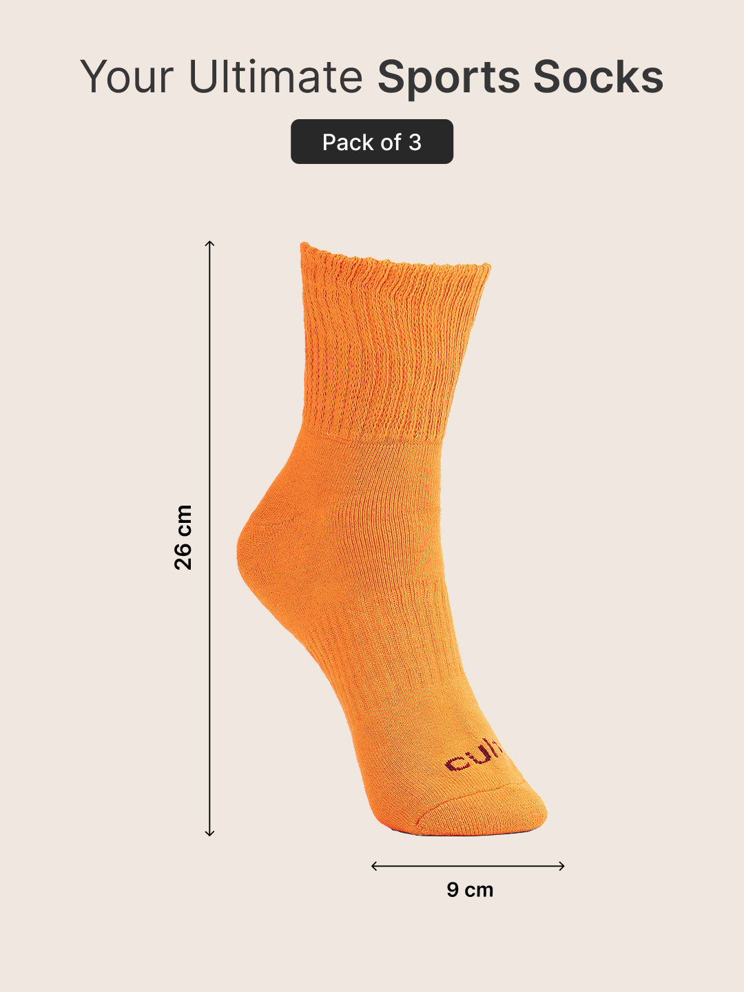 CULT Men's Crew Length Cotton Socks  Ultra Soft, Breathable & Anti-Microbial  Casual & Sports Socks with Moisture-Absorbent Fabric