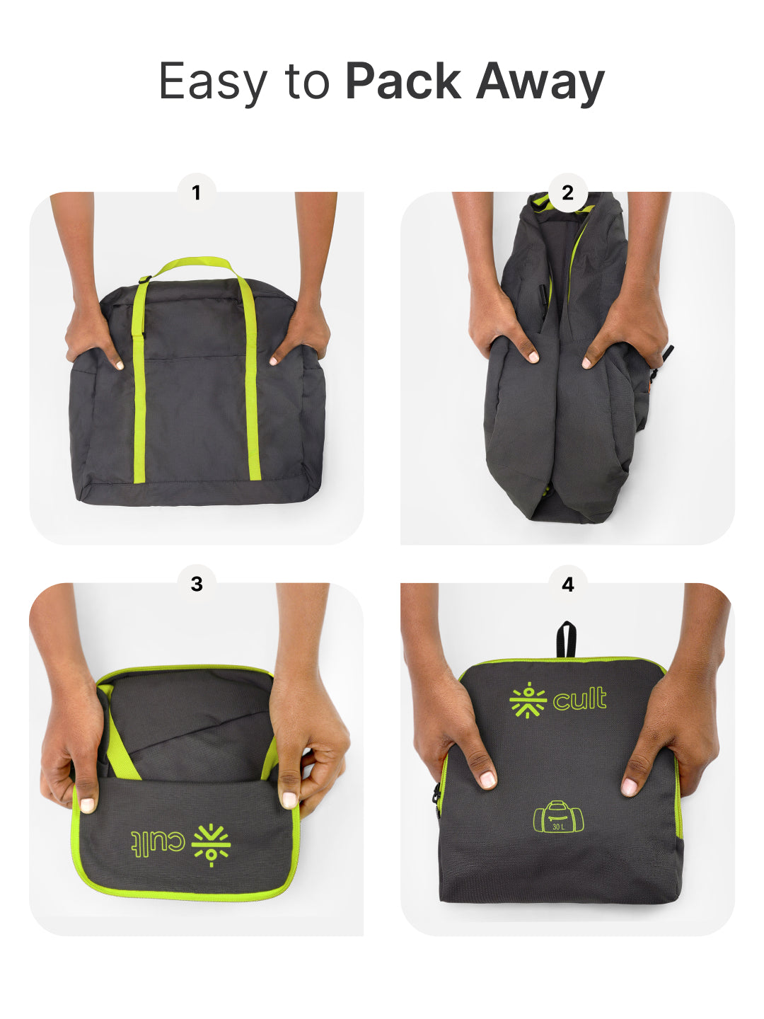 cult Foldable Duffle Bag  30L Olive