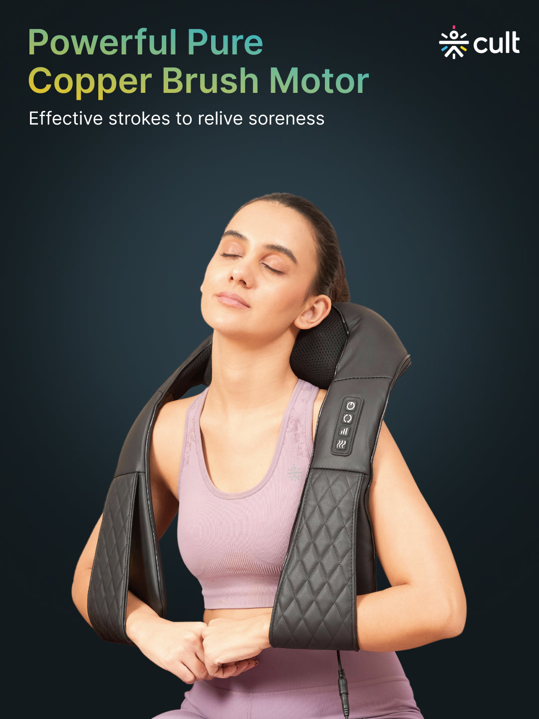 Cult Therma Relax Deep Heal Shiatsu Massager with Infrared Heat Therapy, Kneading Massage for Shoulder, Neck, Back, and Muscle Pain Relief