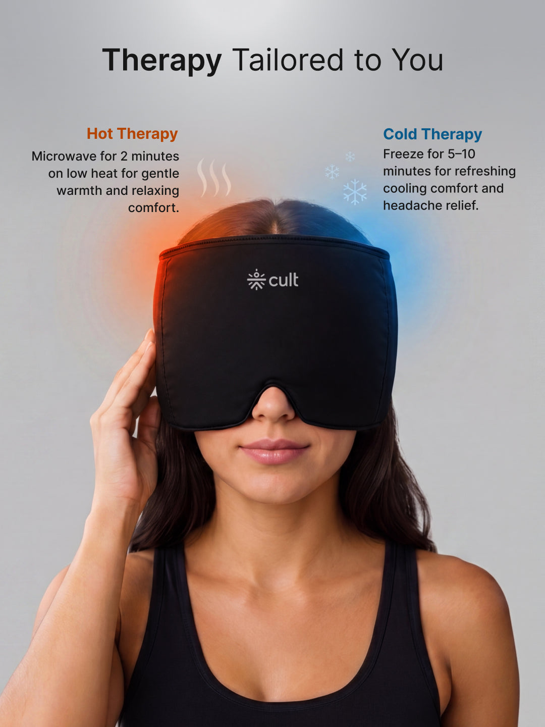 Cult Migraine Relief Cap Hot and Cold Gel Therapy Head Wrap for Migraines, Headaches, Sinus Pressure and Stress Relief