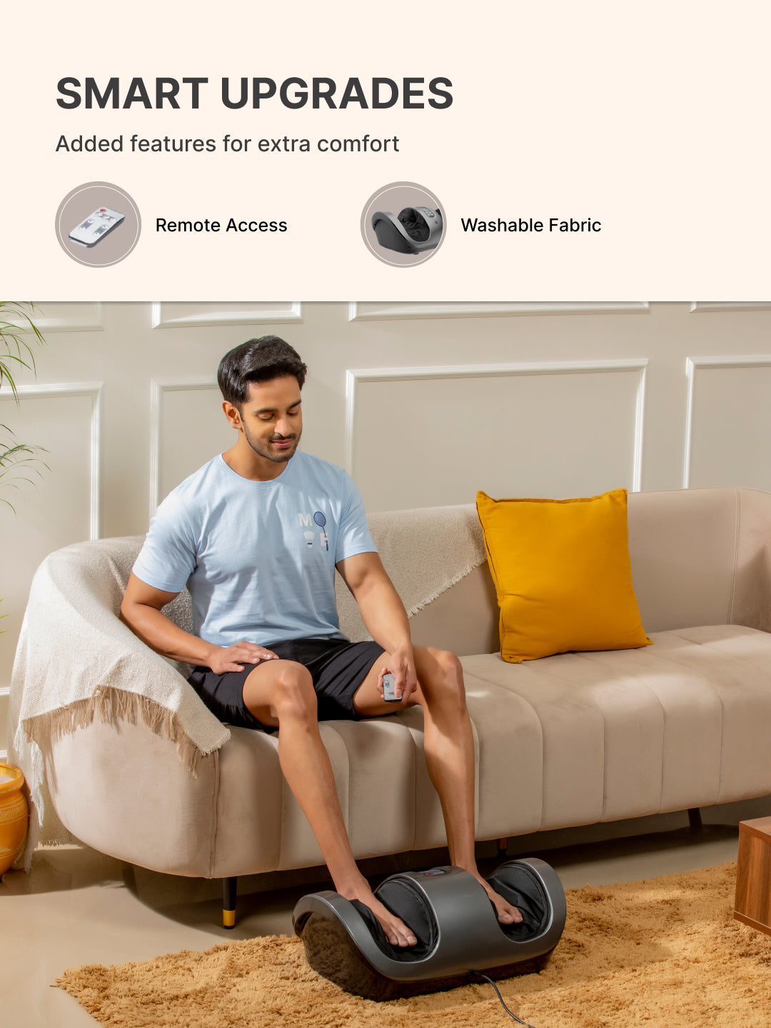 Cult Relax Foot & Leg Massager with Shiatsu Deep Kneading & Vibration Therapy | 4 Automated Programs | Improves Blood Circulation & Relieves Pain.