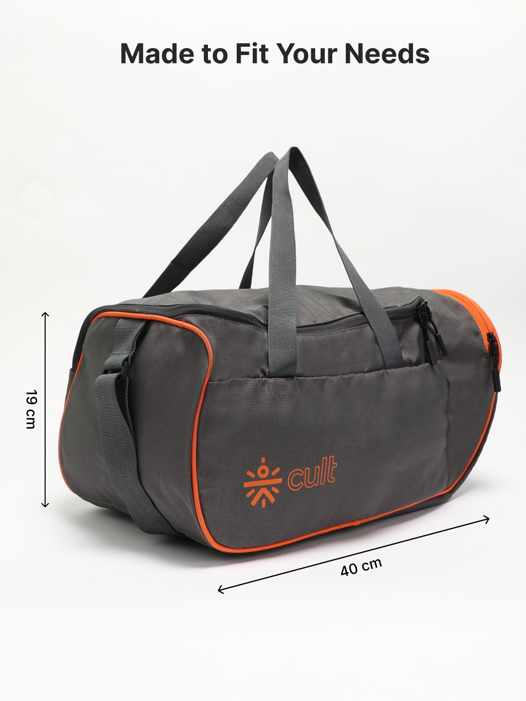 Foldable Duffle Bag 25L with Adjustable Strap Grey