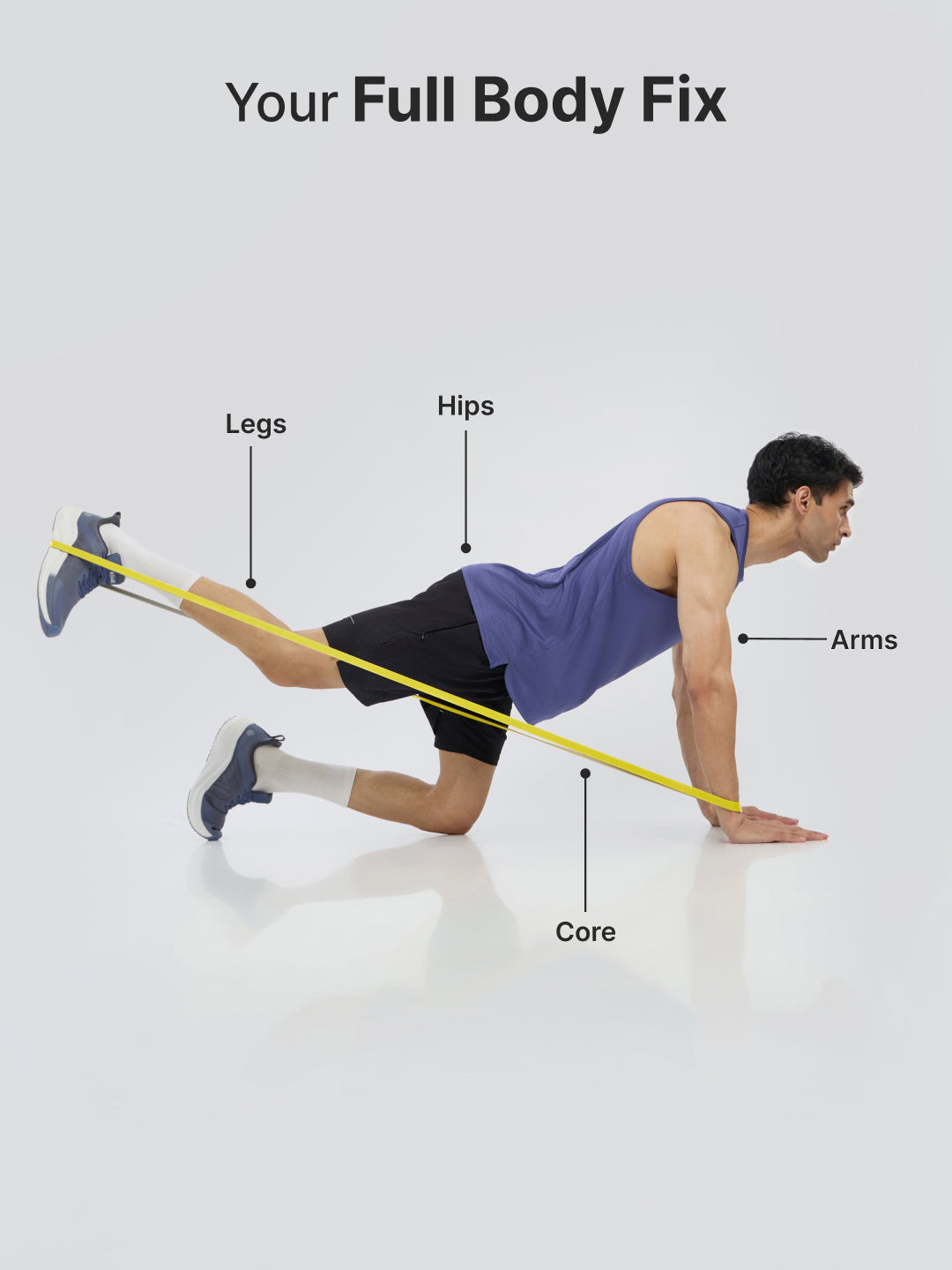 cult Resistance Band(15-30kgs Resistance)for Men & Women Yellow Grey (15 - 30kgs Resistance)