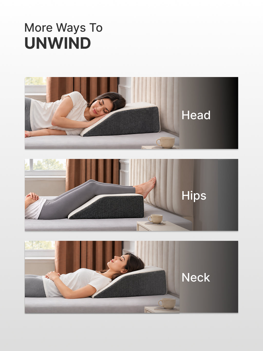 CULT Leg Elevation Pillow for Knee and Leg Support Elevation Cushion for Sleeping Resting and Recovery Off White