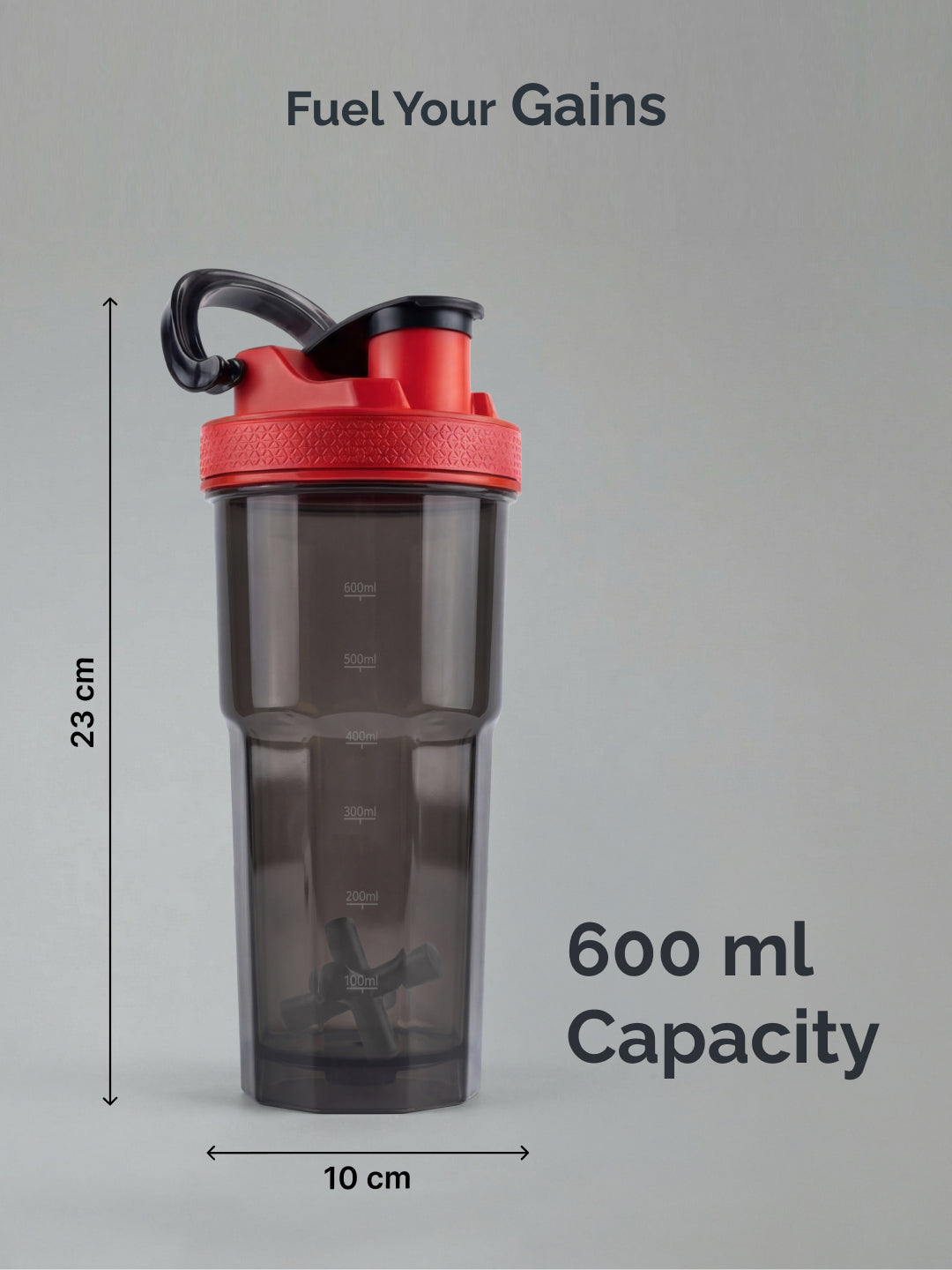 CULT FrostBlend Pro Shaker Bottle 600 ml, Premium Leak-Proof Multipurpose Shaker for Workout & Daily Use Black