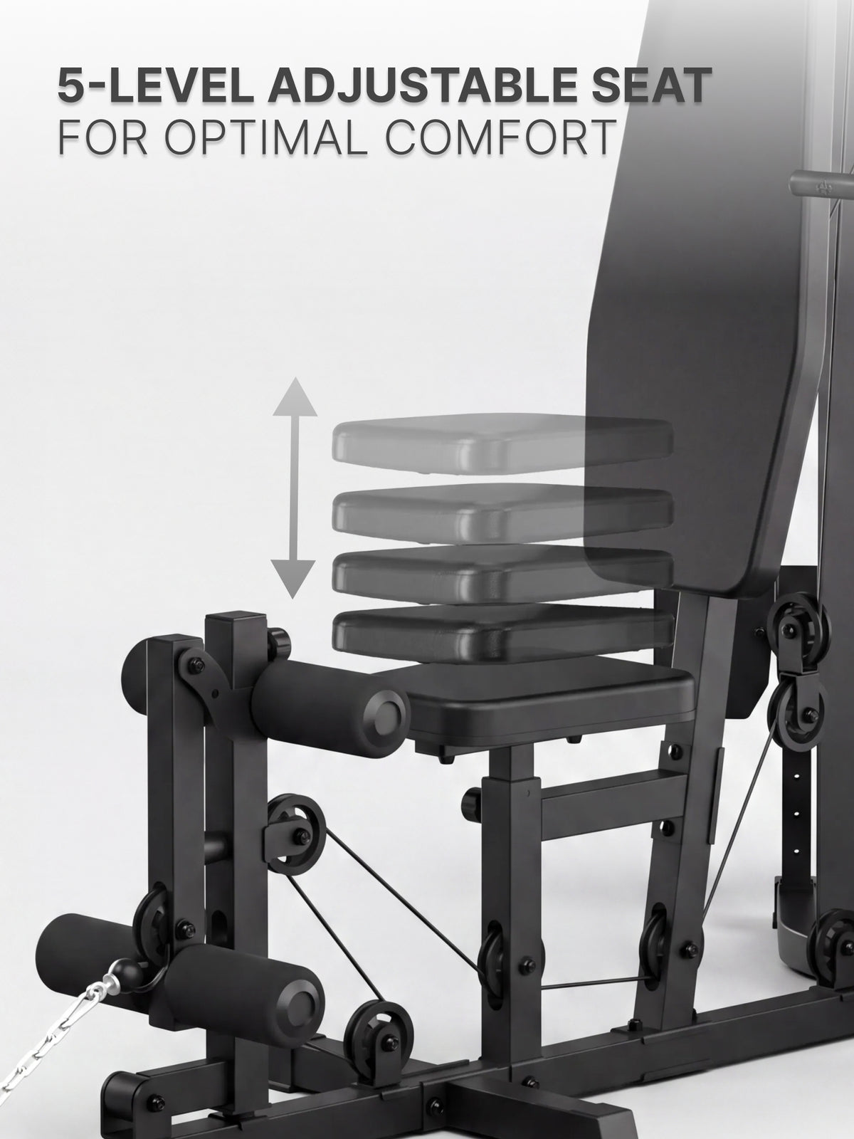 Cult Home Strength Multi Gym Machine | 45 kg Weight Stack | Multi Exercises | High, Mid & Low Pulley | Adjustable Seat | All-in-One Home Gym Equipment for Full Body Strength Training