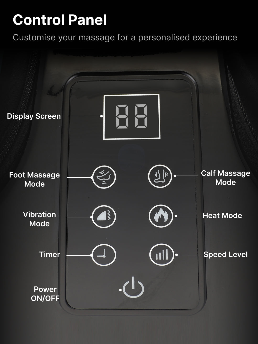 CULT Zen Pro, Foot & calf massager with Air Compression, Vibration & Warm Therapy, Pain Relief, Improves Blood Circulation, Suitable for Home usage, Grey
