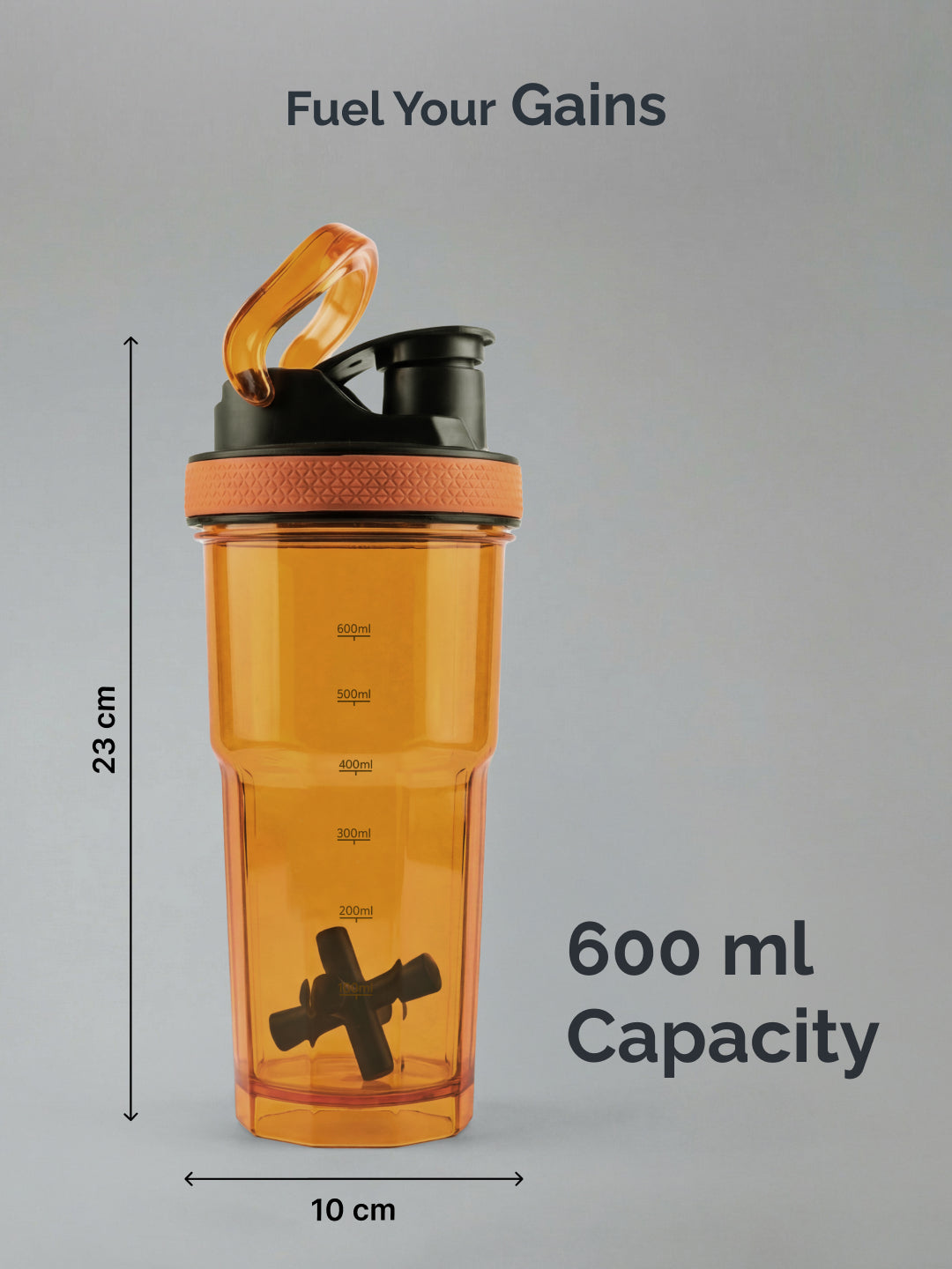 CULT FrostBlend Shaker Bottle, Premium Leak-Proof Multipurpose Shaker for Workout & Daily Use (Orange 600ml)