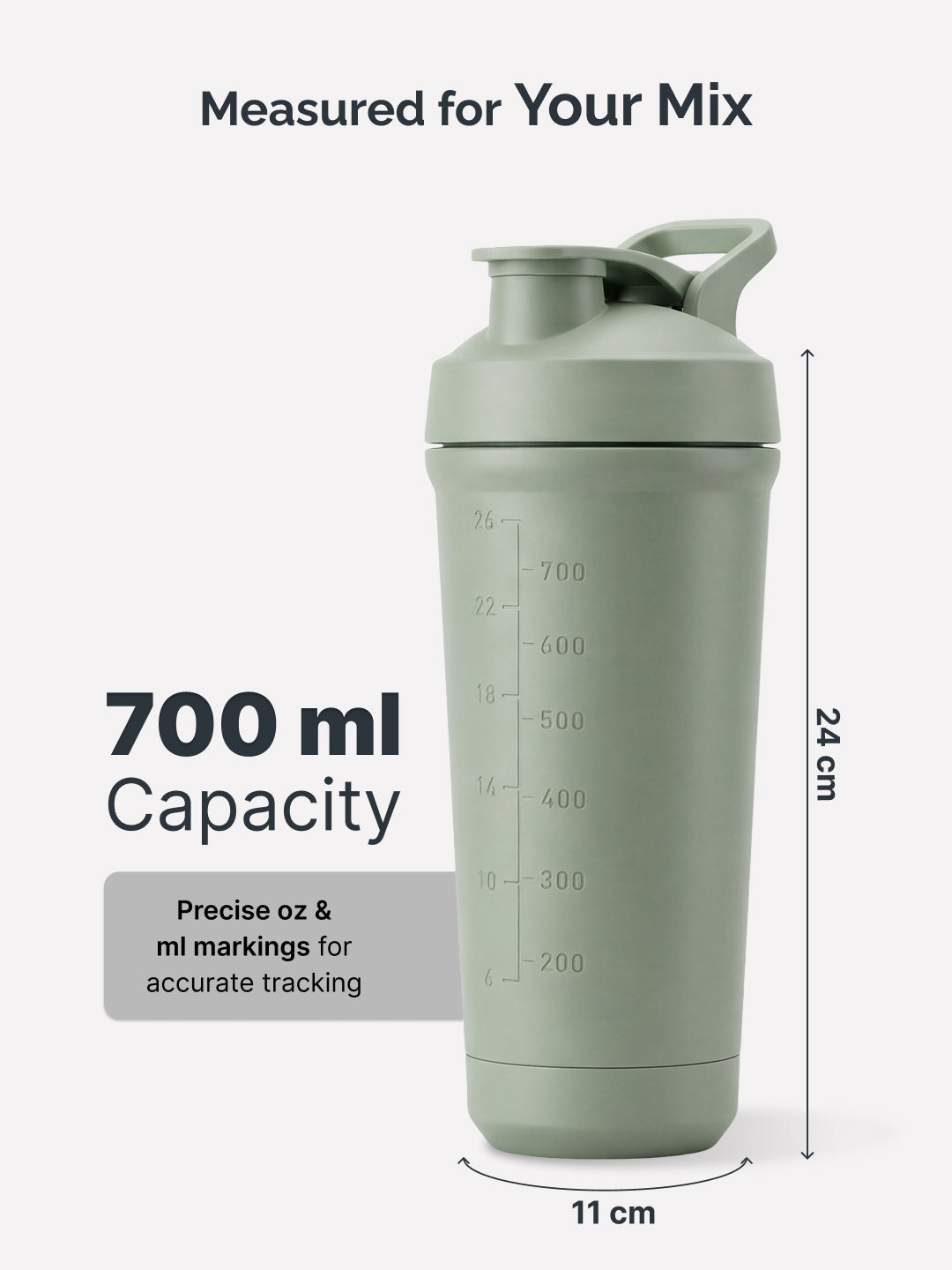 Cult Green Steel Shaker Bottle 700 ml with Bottom Opener – Leakproof & Built for Performance