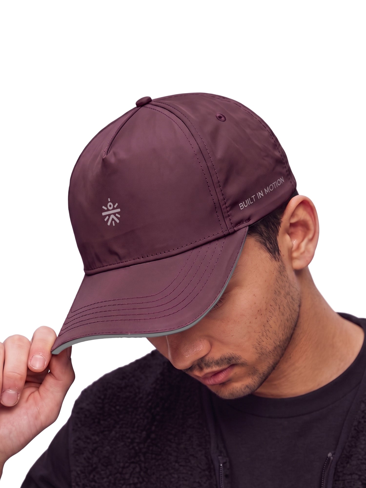 CULT Dry Fit Sports Cap for Men & Women Lightweight Quick Dry Running Cap with Sweatband, UV Protection, Reflective Detailing Adjustable Velcro Closure Maroon