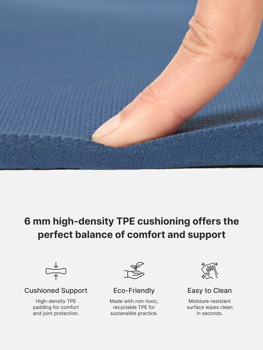 cult Aroma Infused TPE Yoga Mat 6 mm Anti Skid Non Slip Exercise Mat with Carry Bag for Yoga Workout Gym Blue