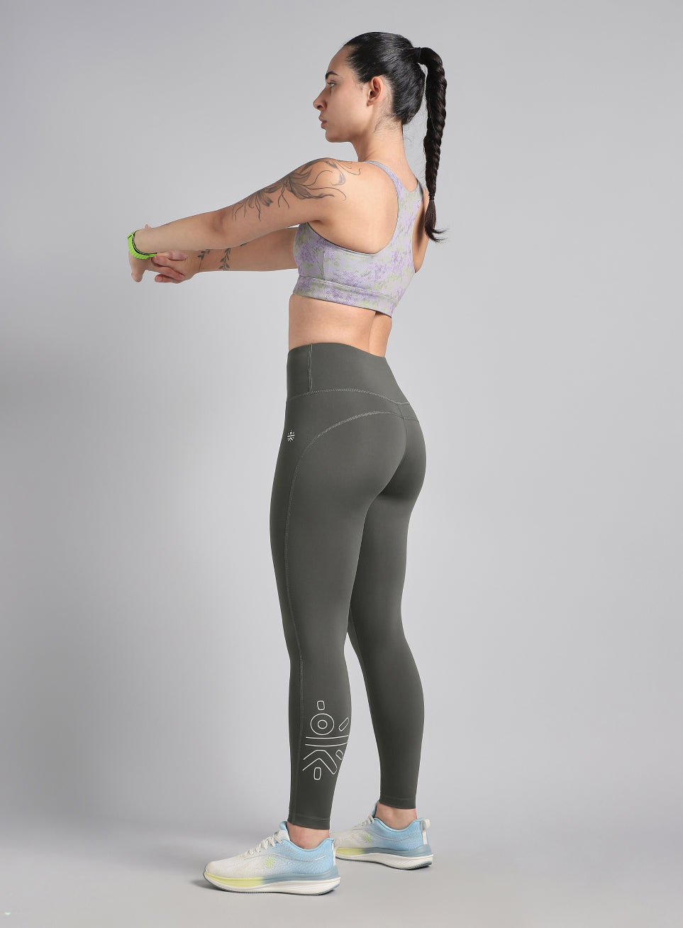 Grey All Day Active Solid Tights