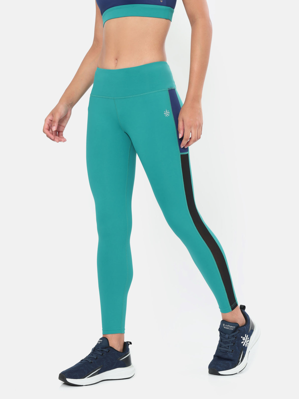 Absolute Fit Tights with Contrast Side Panels and Back Pocket